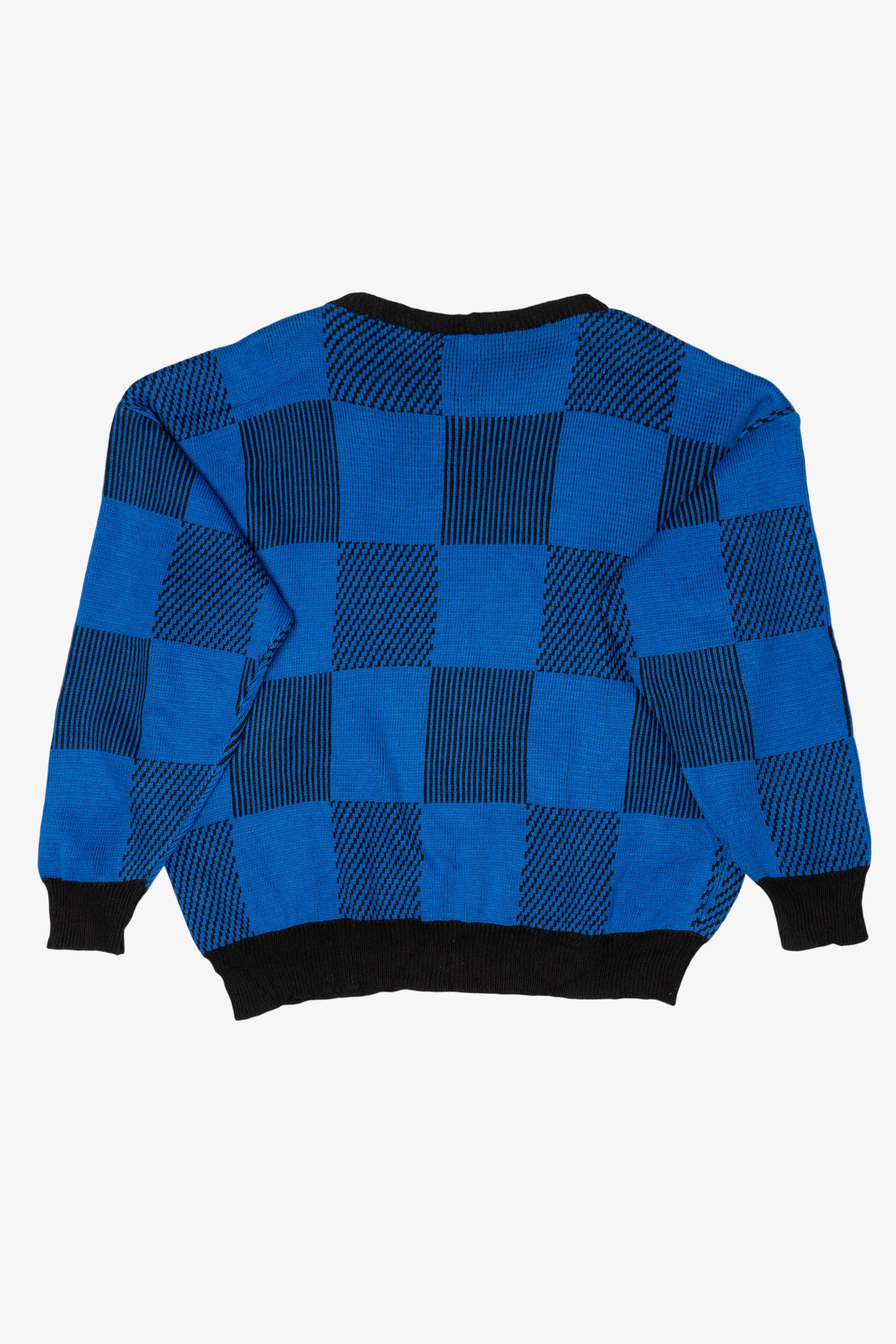 Vintage Blue Squares 80s Sweater (1980s)