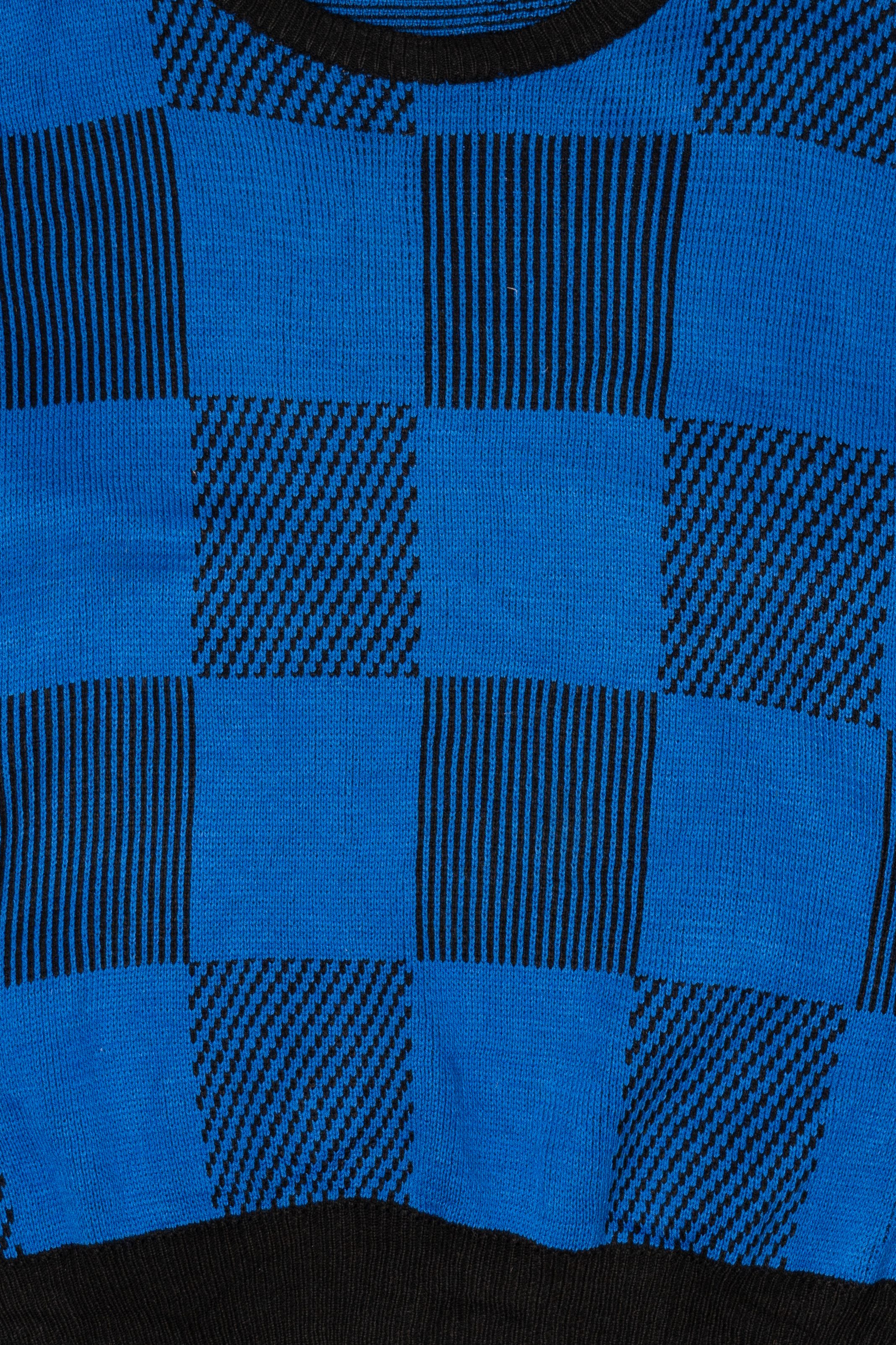 Vintage Blue Squares 80s Sweater (1980s)