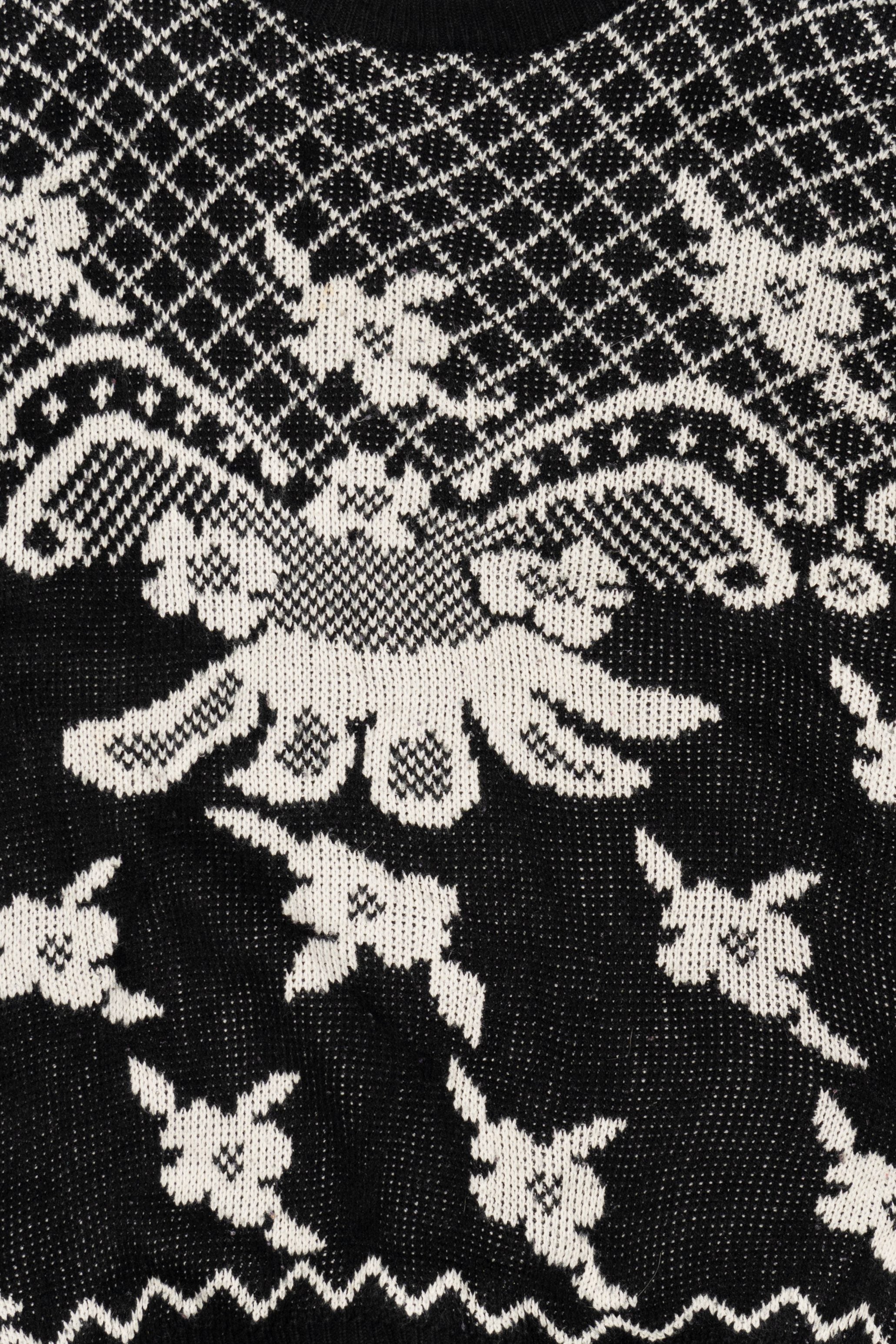 Vintage Black And White Objectives 80s Sweater (1980s)