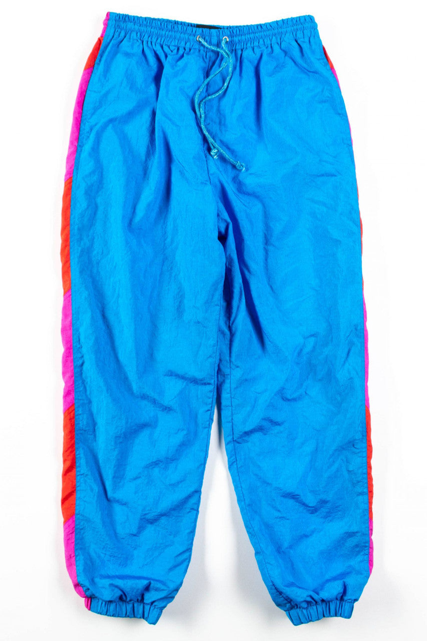 Blue & Red Striped Track Pants (sz. M)