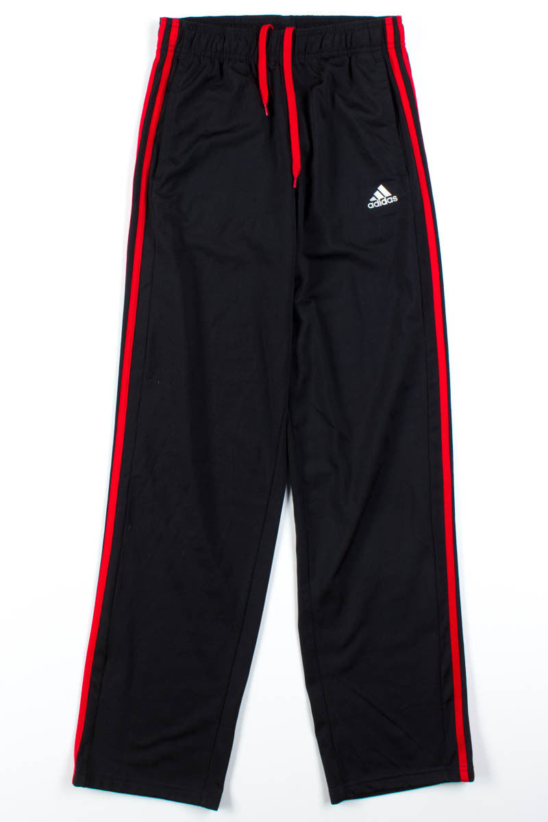 Vintage Adidas Black & Maroon 3 Stripe Track Pants - W30 L31