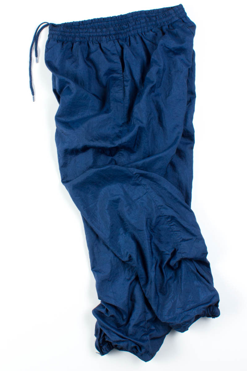 Navy Nylon Track Pants