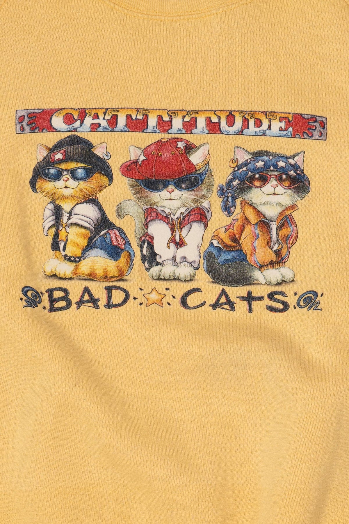 Yellow "Cattitude" Bad Cats Sweatshirt