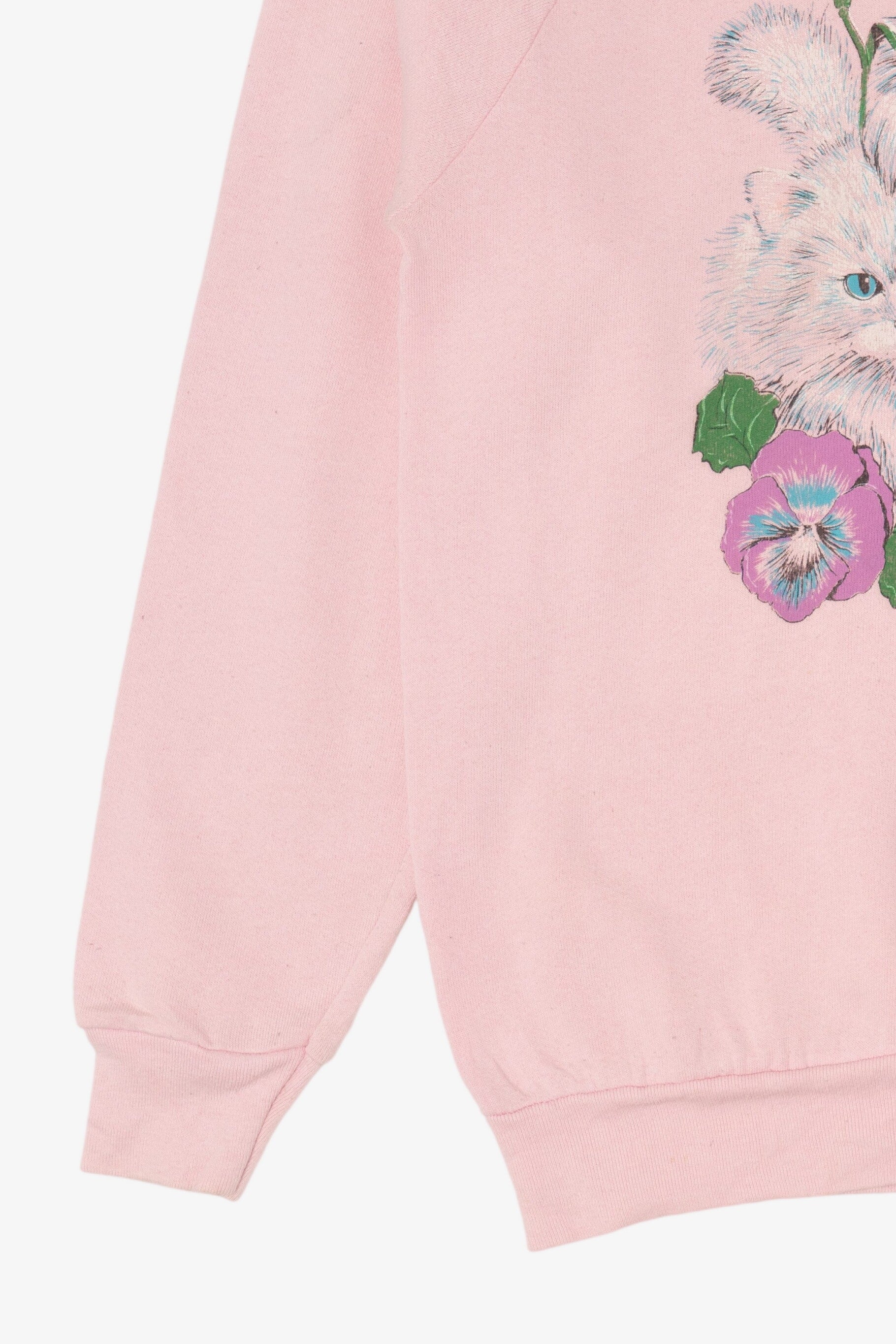 Vintage Pink Kittens Gatlinburg TN Raglan Sweatshirt (1990s)