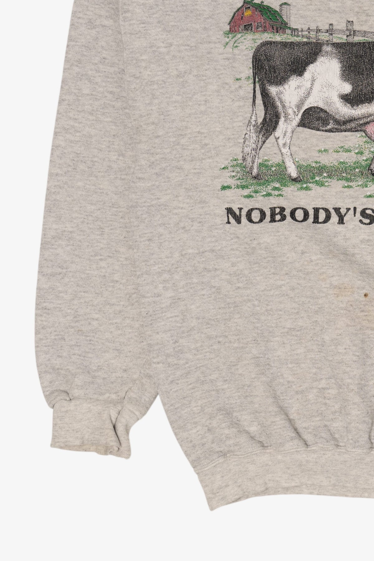 Vintage "Nobody's Perfect" Funny Cow Sweatshirt (1990s)