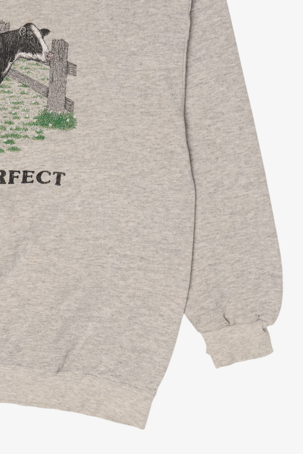 Vintage "Nobody's Perfect" Funny Cow Sweatshirt (1990s)
