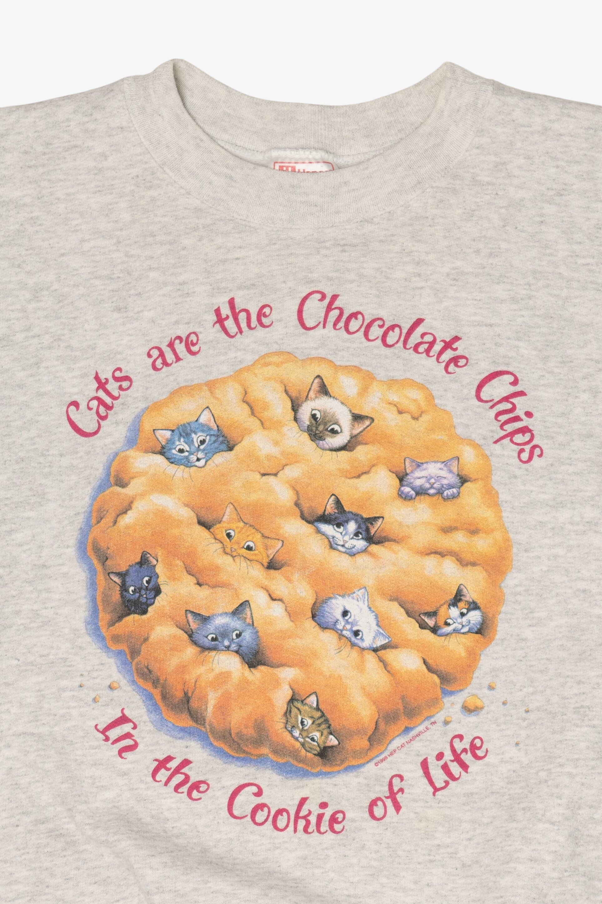 Vintage "Cats Are The Chocolate Chips In the Cookie Of Life" Sweatshirt (1990s)