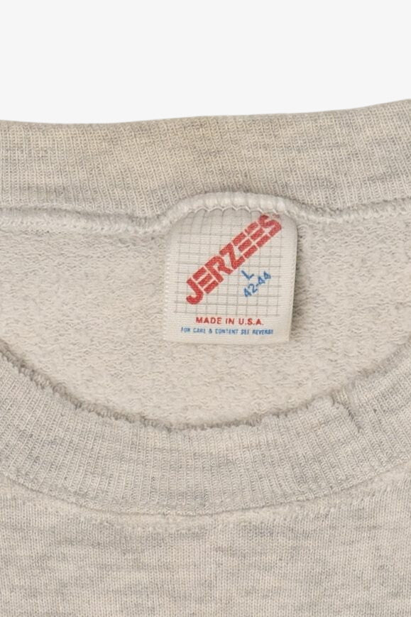 Vintage Gray Jerzees Deer Buck Raglan Sweatshirt (1990s)