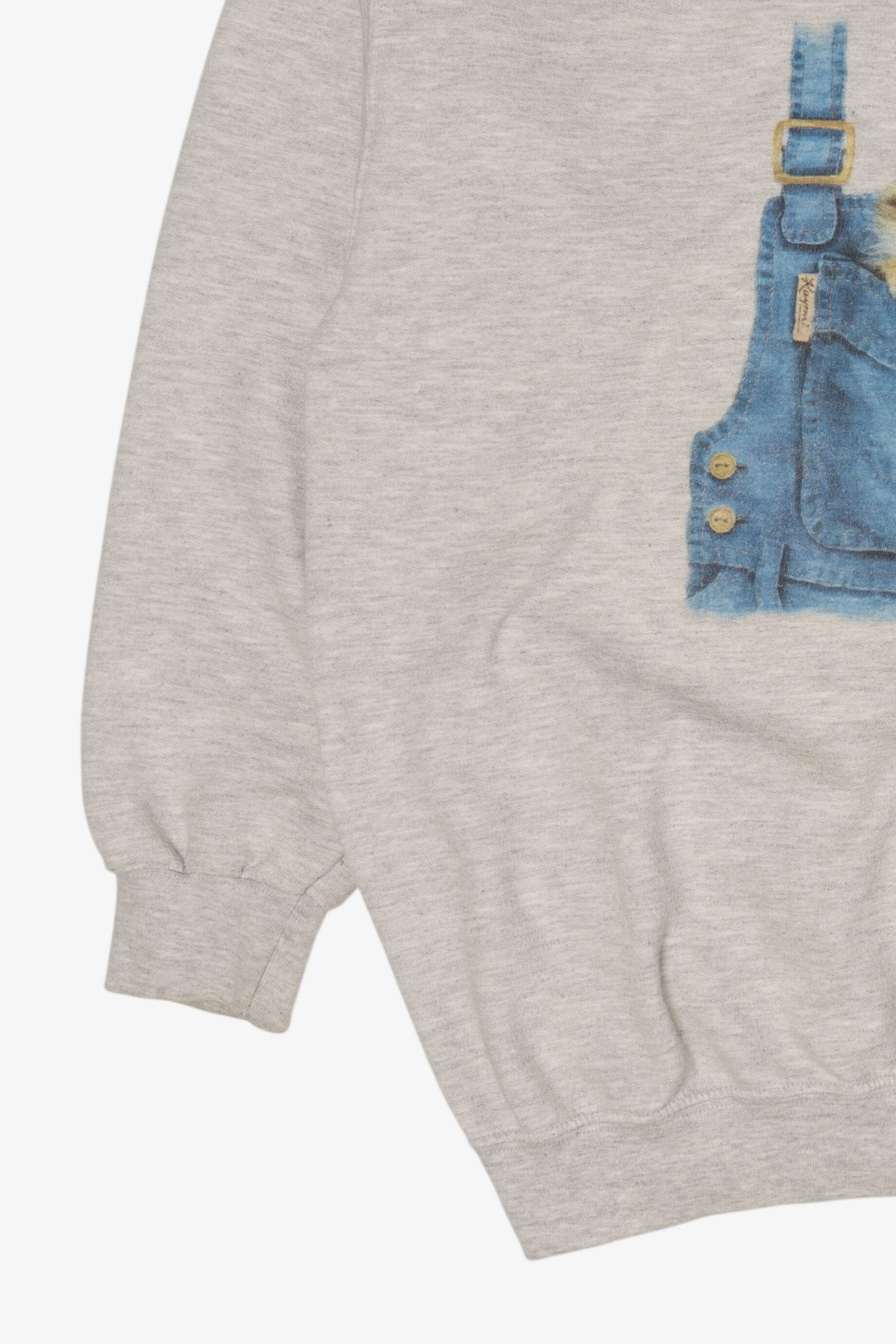 Gray Kitten In Overall Pocket Sweatshirt