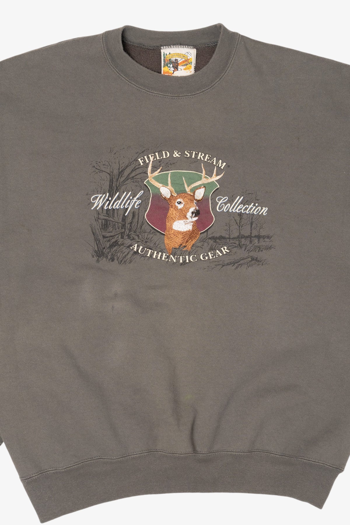 Vintage Field & Stream Wildlife Collection Authentic Gear Deer Buck Sweatshirt (1990s)