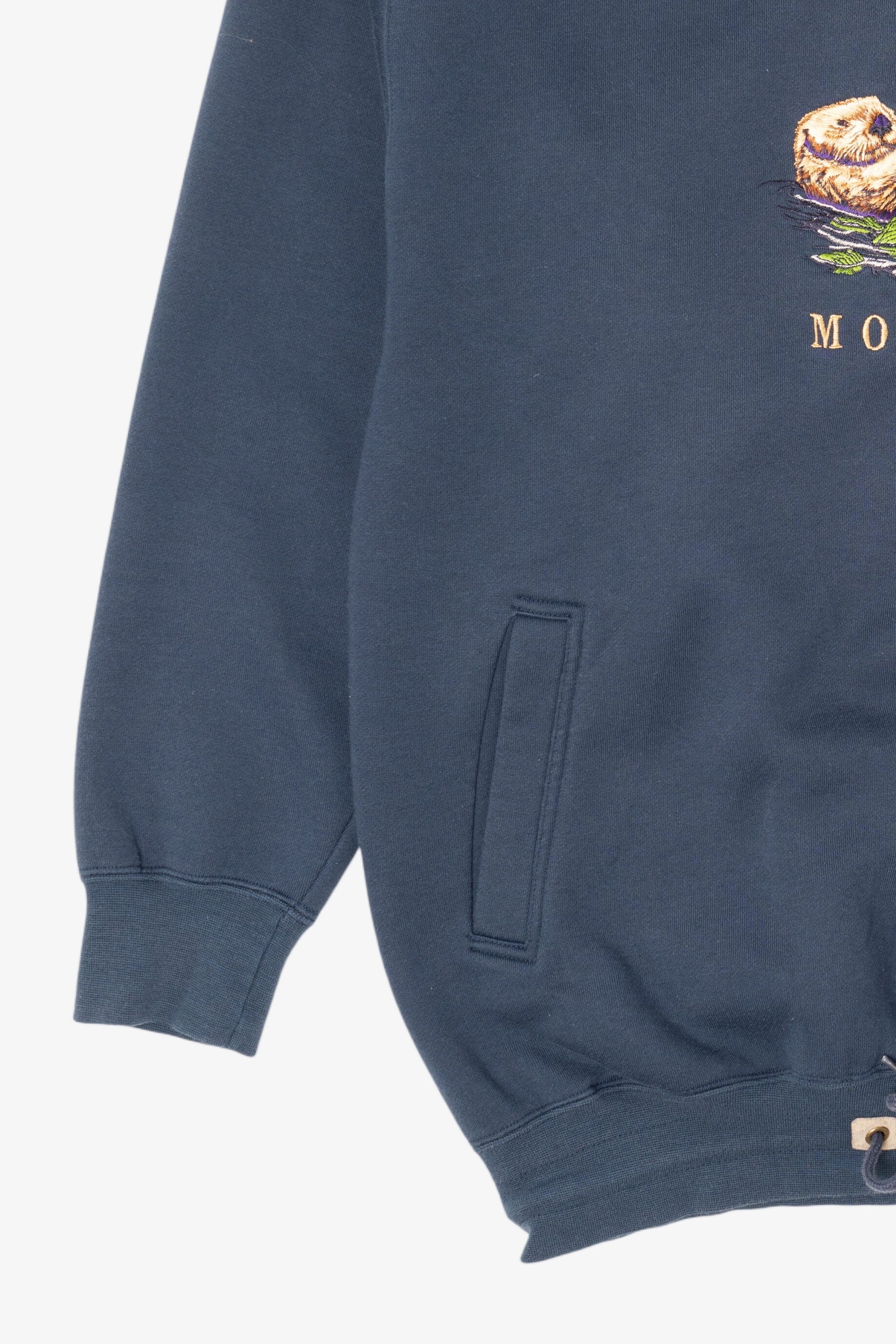 Vintage Embroidered Otter "Monterey" Plaid Lined Hooded Sweatshirt (1990s)