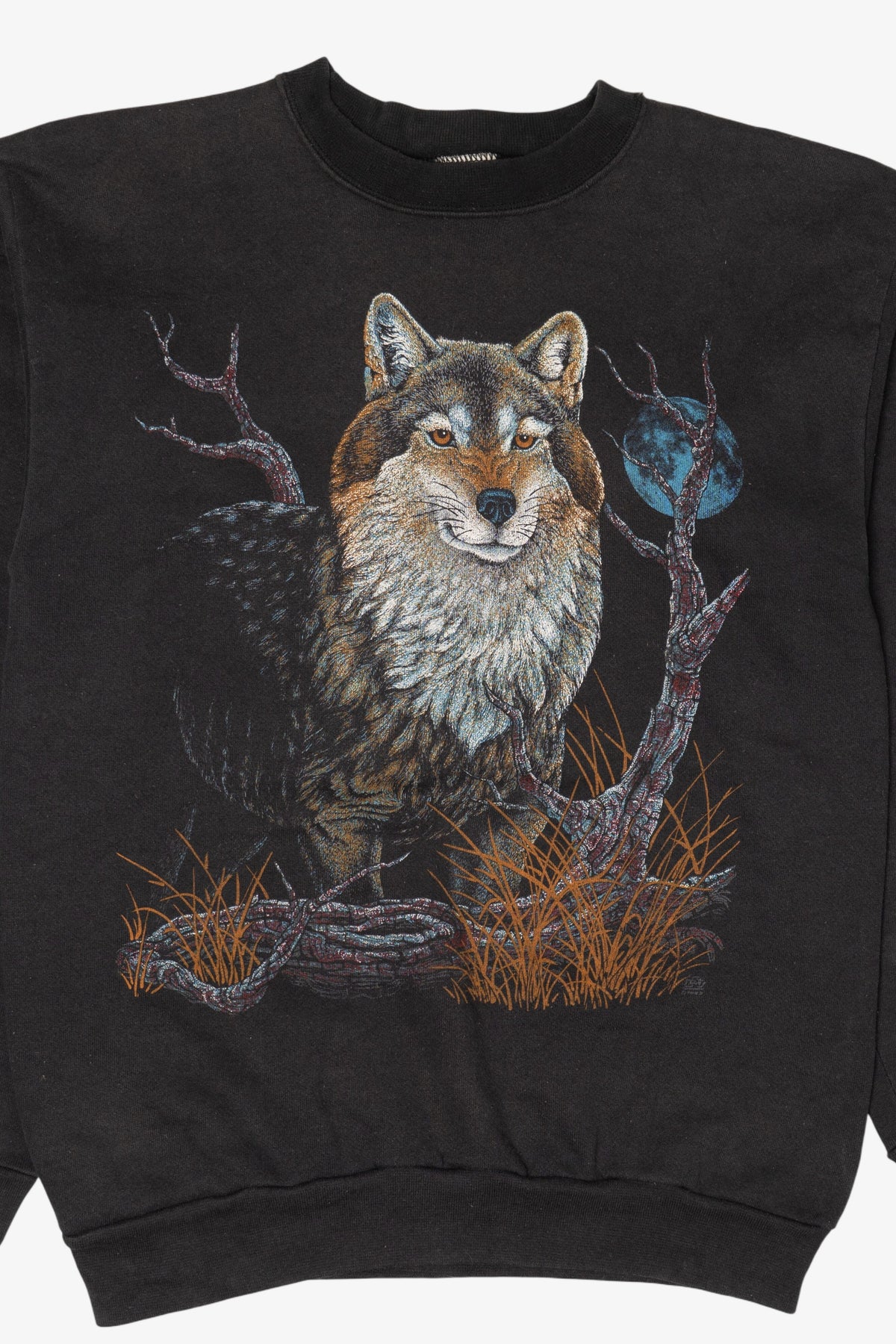 Vintage Black Tultex Wolf Sweatshirt (1990s)