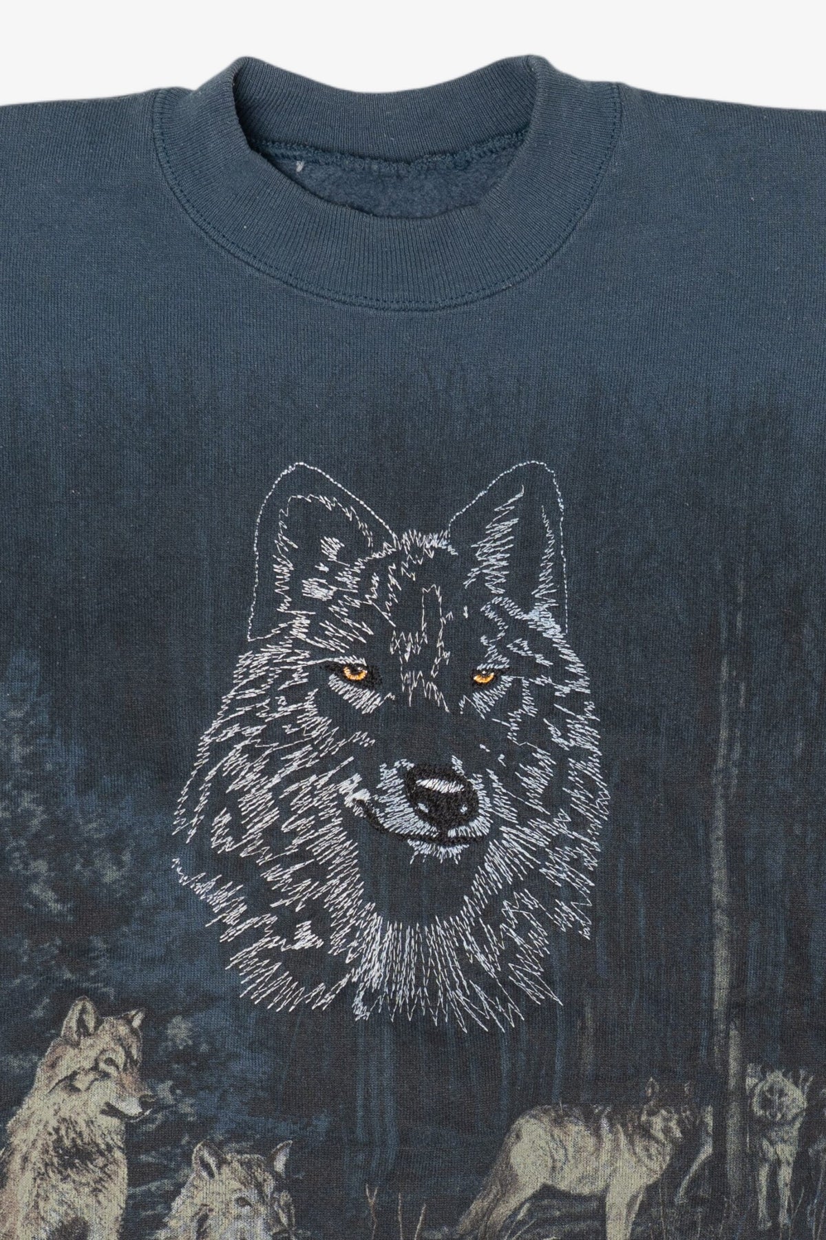 Vintage Embroidered Blue Wolves Sweatshirt (1990s)