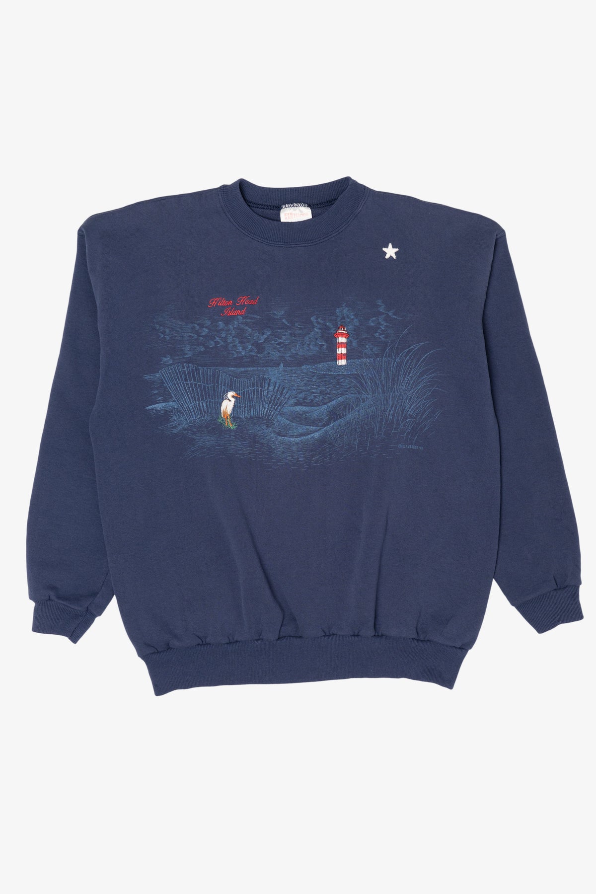 Vintage Embroidered Navy Blue Hilton Head Island Sweatshirt (1990s)