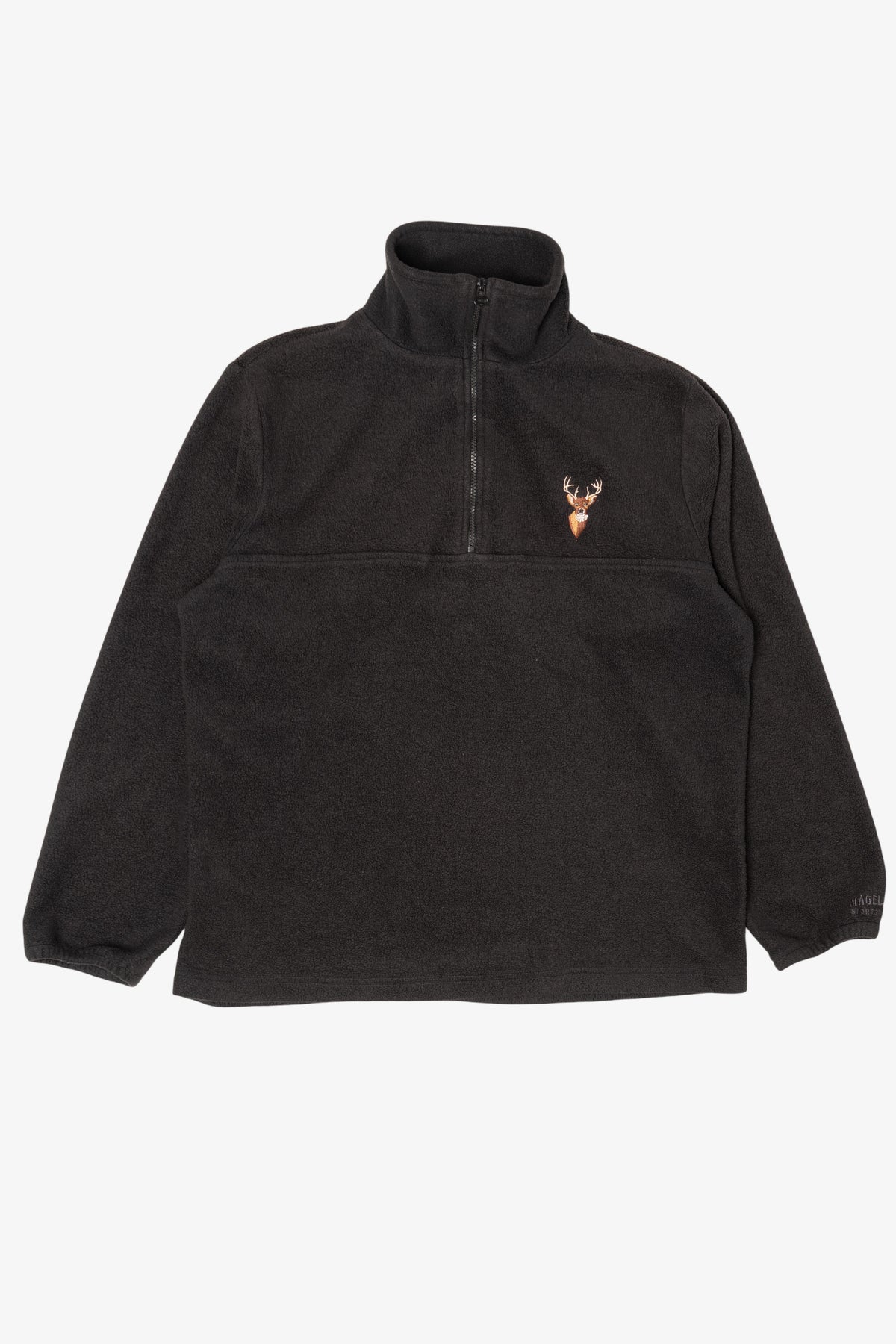 Vintage Magellan Sportswear Embroidered Deer Buck Quarter Zip Sweatshirt (1990s)