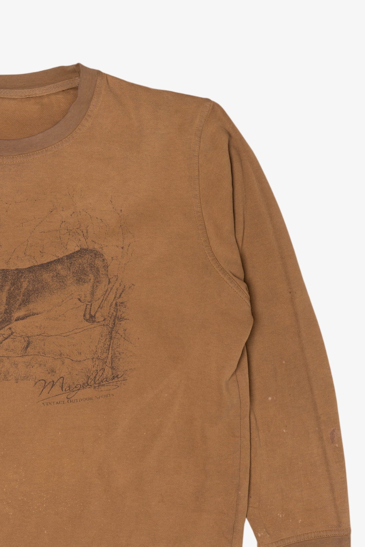 Vintage Distressed Deer Buck Brown Sweatshirt (2000s)