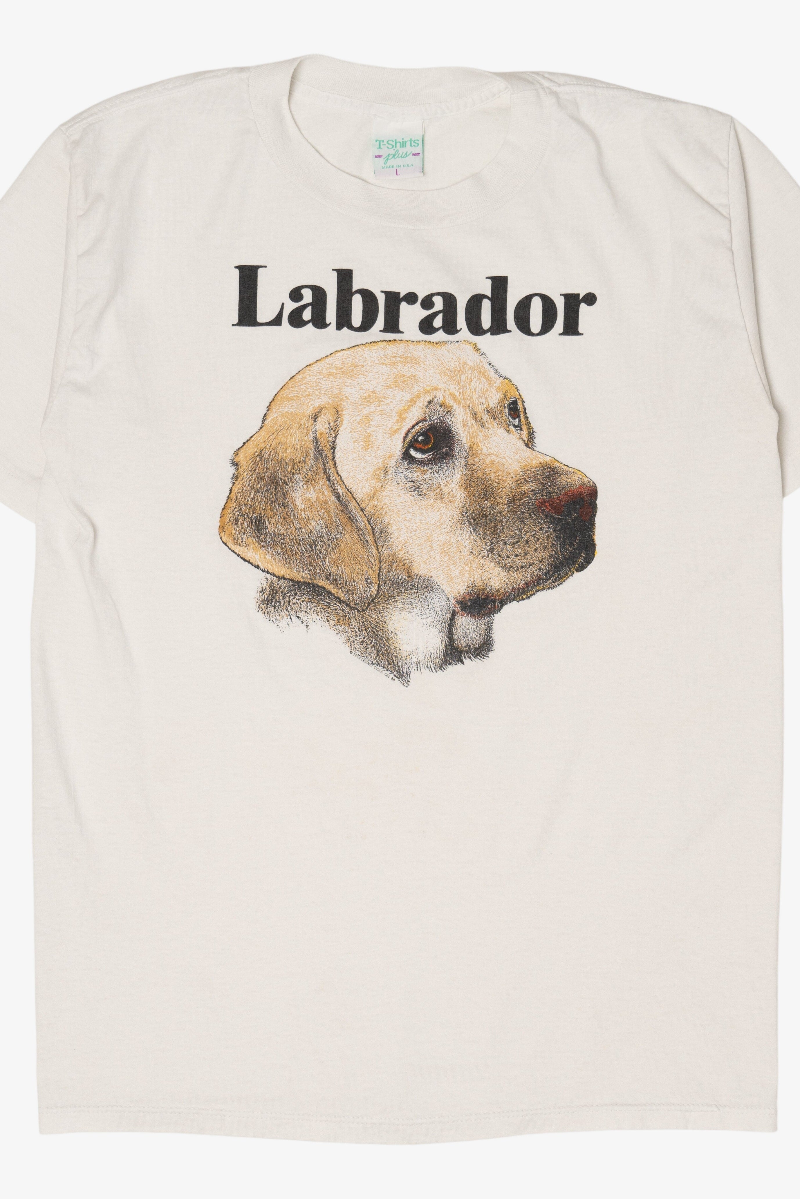 Vintage White Labrador Dog T-Shirt (1980s)