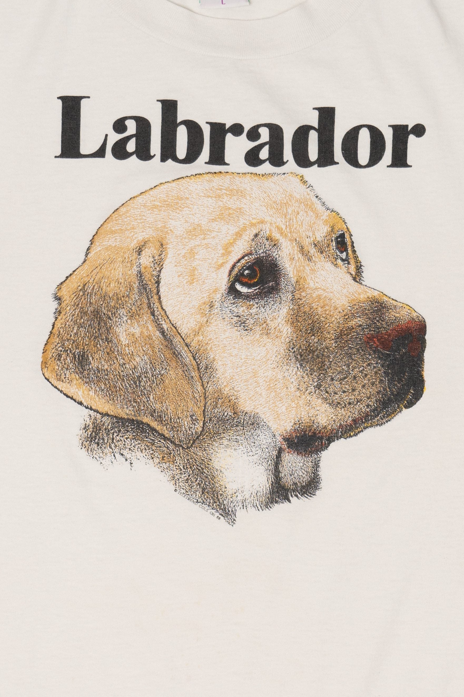Vintage White Labrador Dog T-Shirt (1980s)