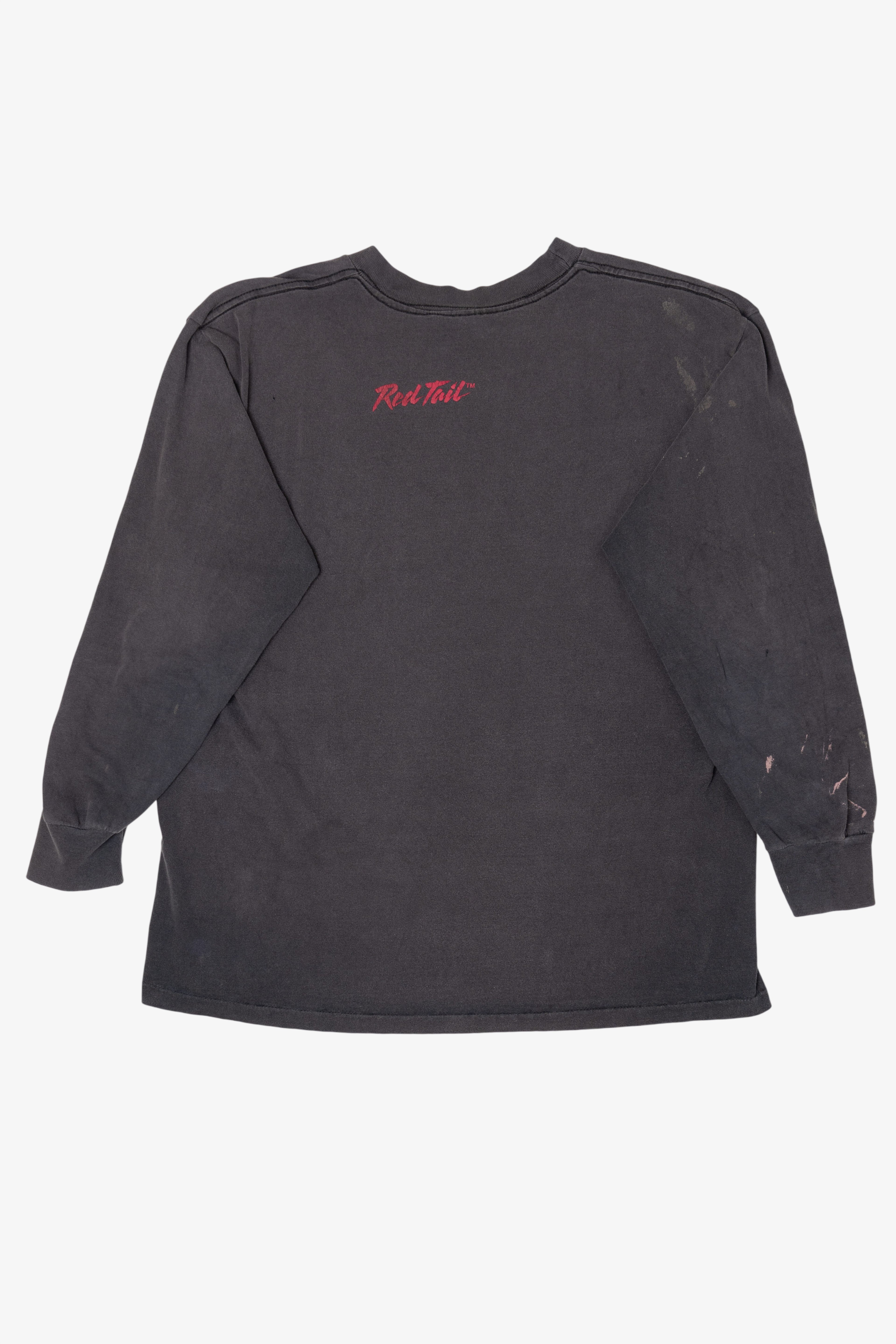 Vintage Distressed Red Tail Whitetails Unlimited Deer Buck Long Sleeve T-Shirt