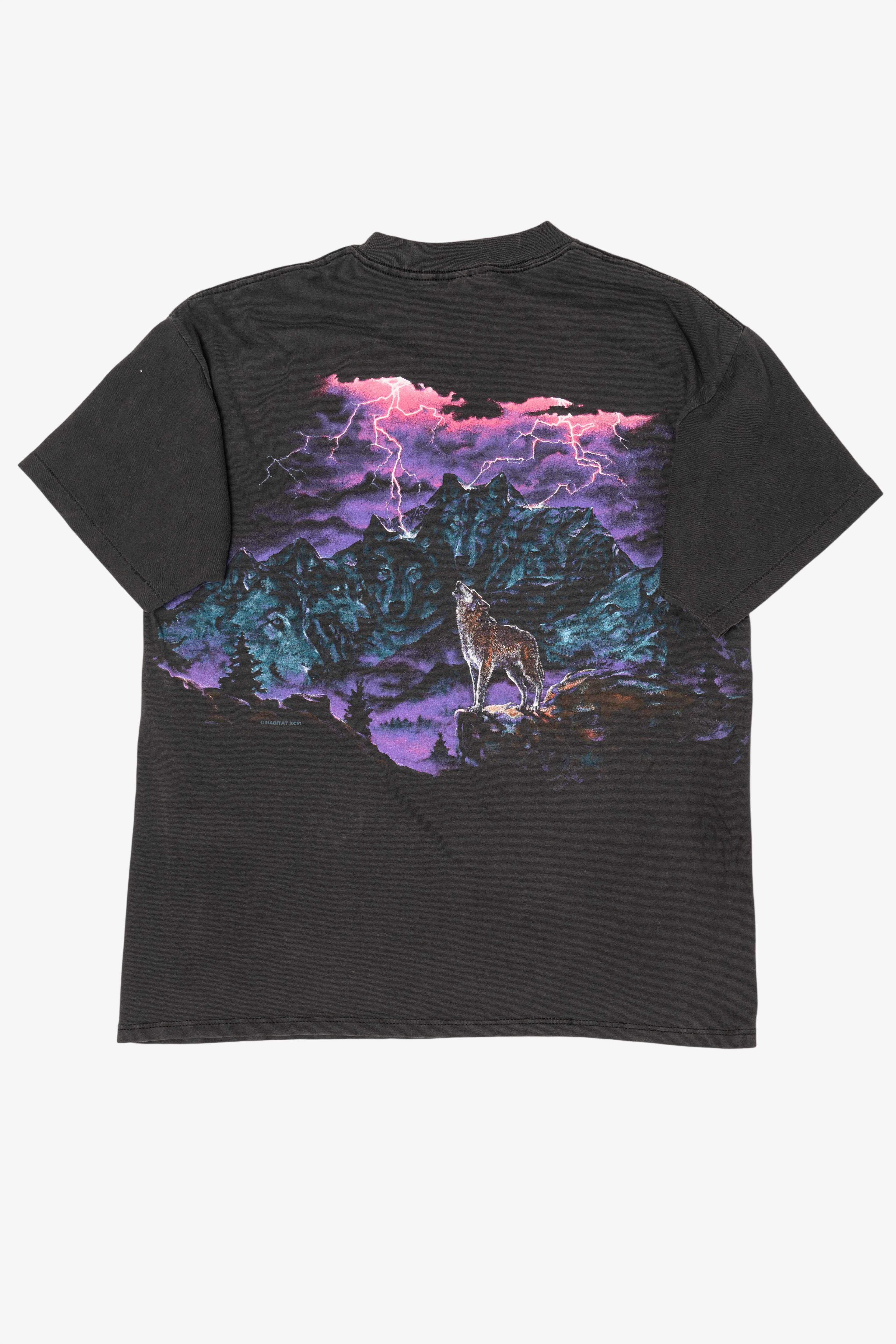 Vintage Wolves Mountain Lightning Wrap Around T-Shirt (1990s)