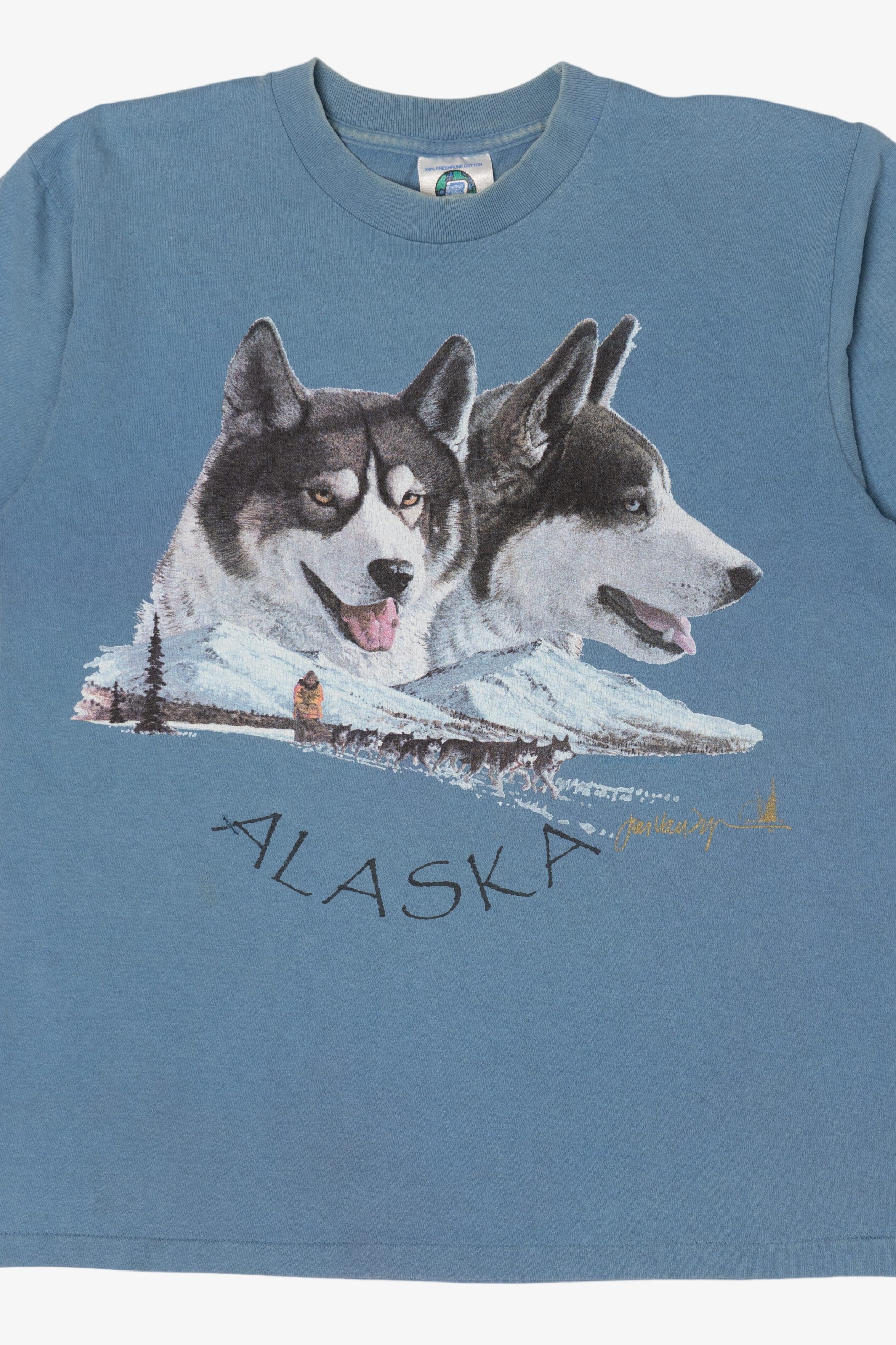 Vintage Alaska Huskies Sled Dogs Single Stitch T-Shirt (1990s)