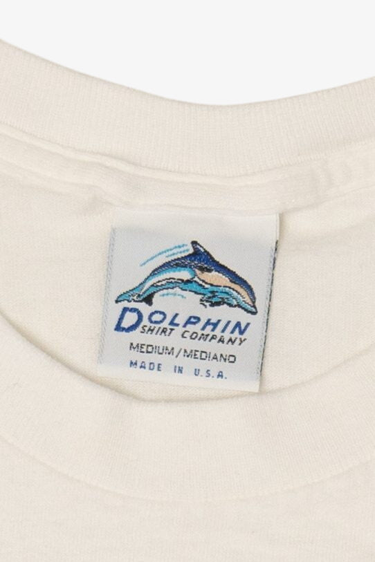 Vintage Hummingbirds And Flowers Dolphin Single Stitch T-Shirt (1990s)