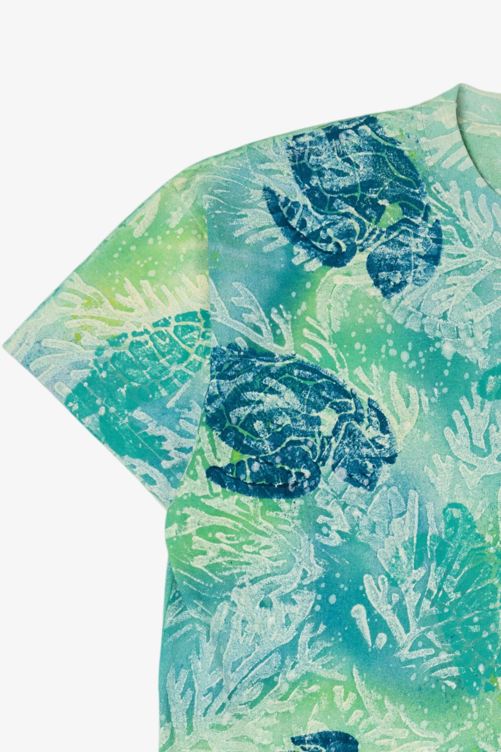 Vintage Sea Turtles All Over Tie Dye Print Single Stitch T-Shirt (1990s)