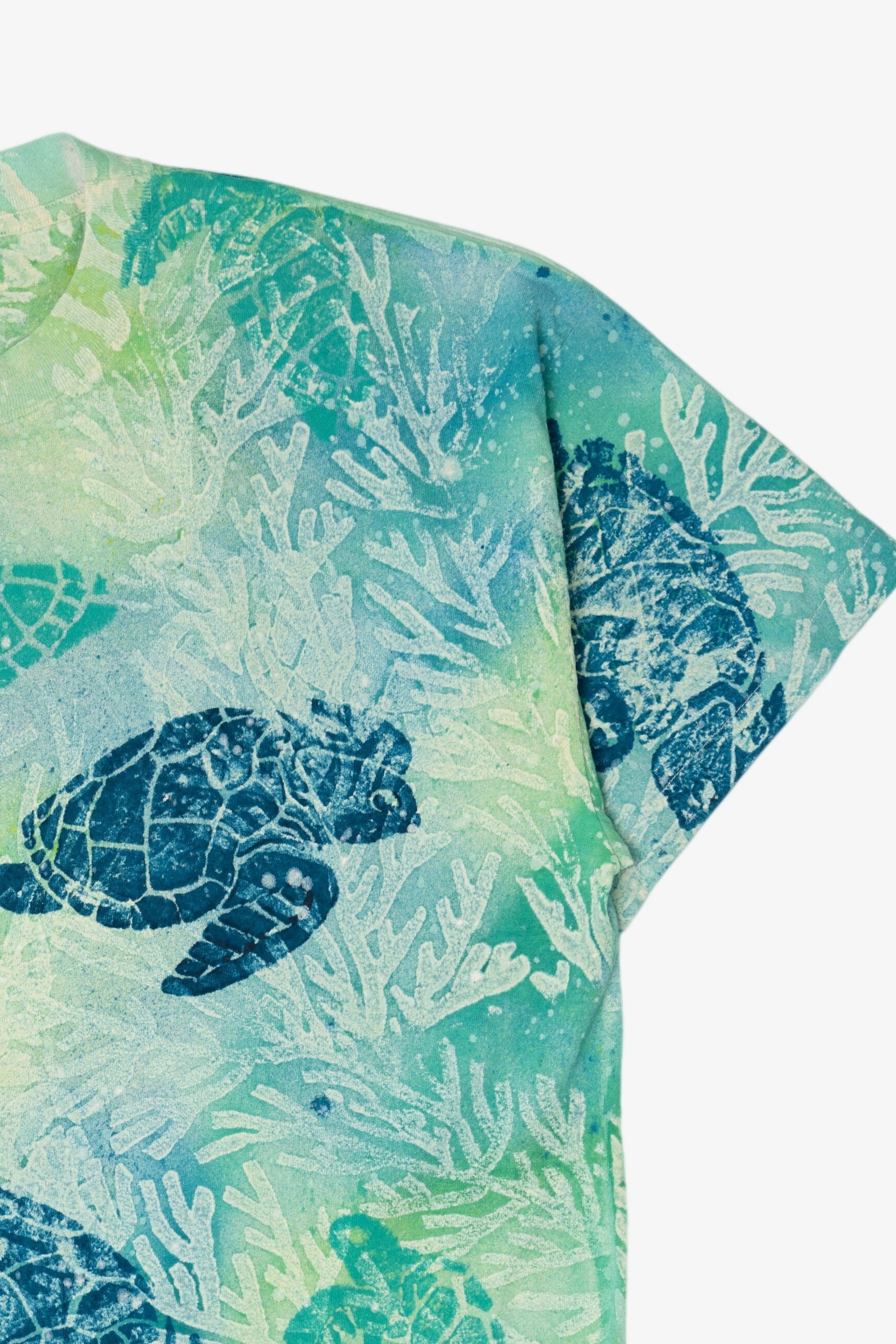 Vintage Sea Turtles All Over Tie Dye Print Single Stitch T-Shirt (1990s)