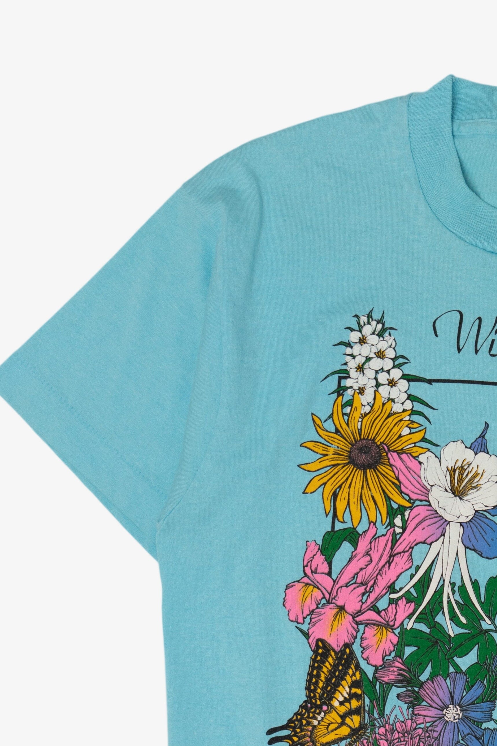 Vintage Blue "Wildflowers" Missouri Hummingbird T-Shirt (1990s)