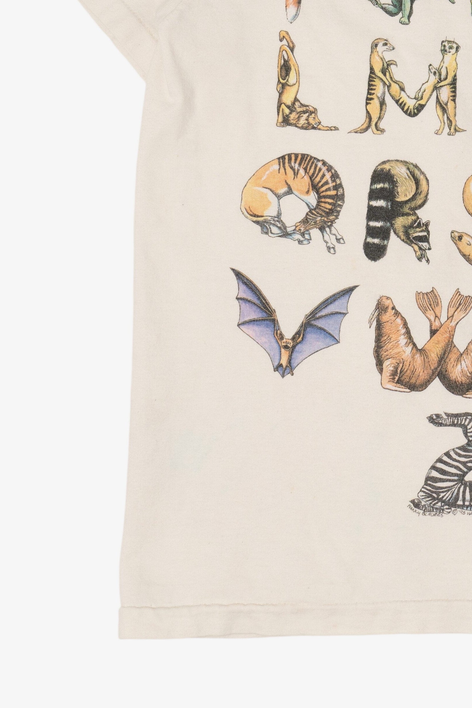 Vintage Animal Alphabet Single Stitch T-Shirt (1990s)