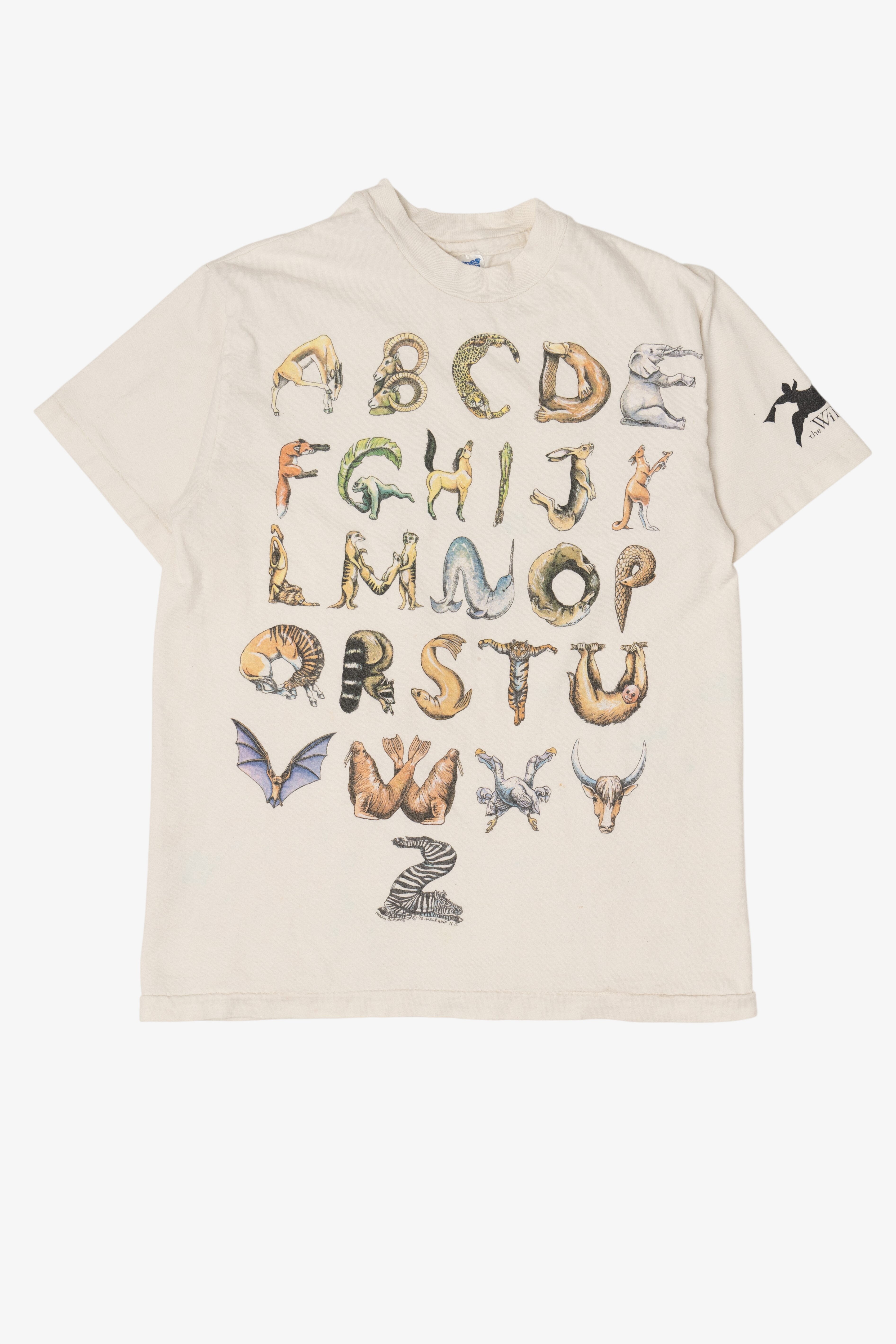 Vintage Animal Alphabet Single Stitch T-Shirt (1990s)
