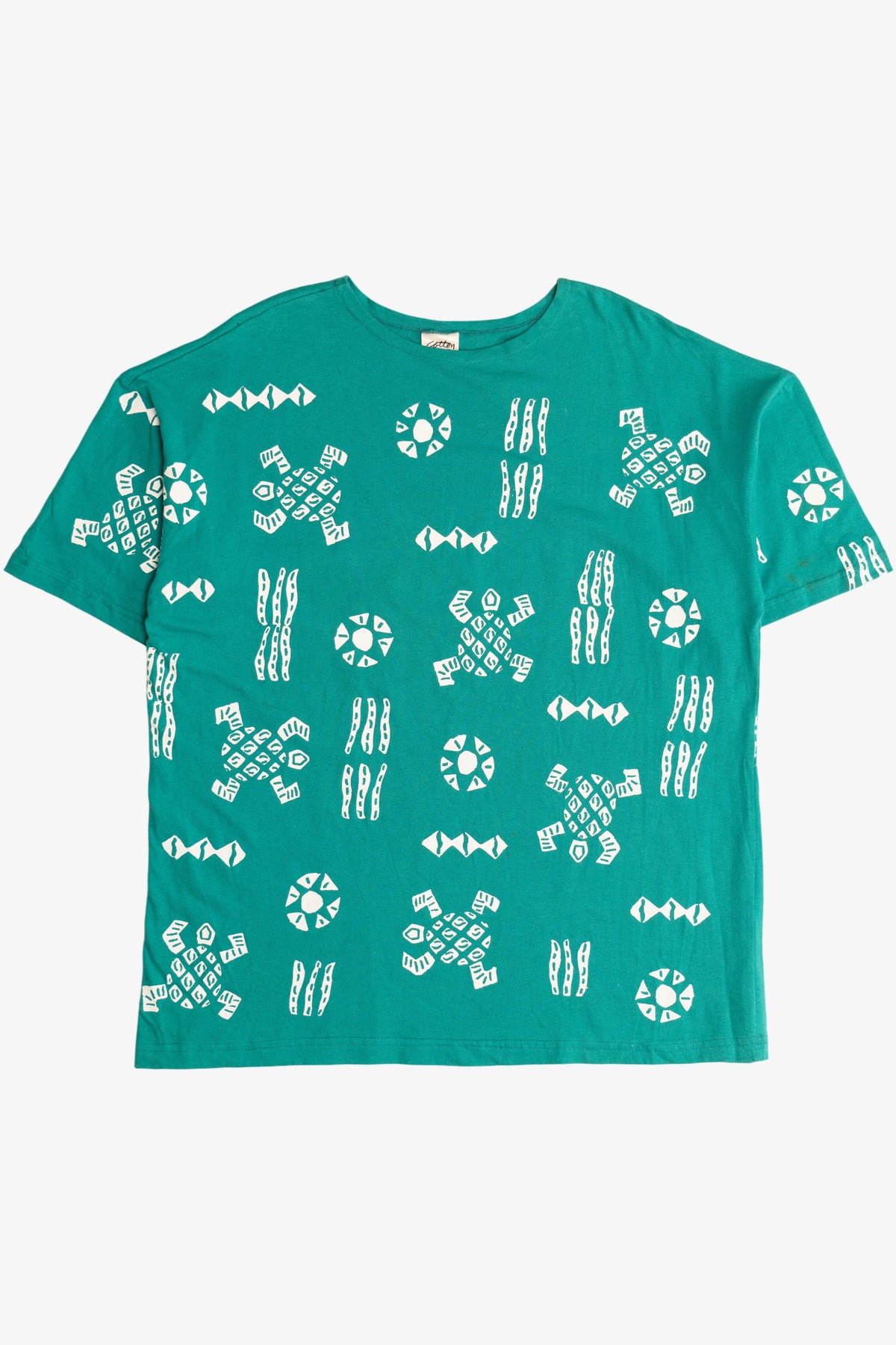 Vintage Turtle & Nature All Over Print T-Shirt (1990s)