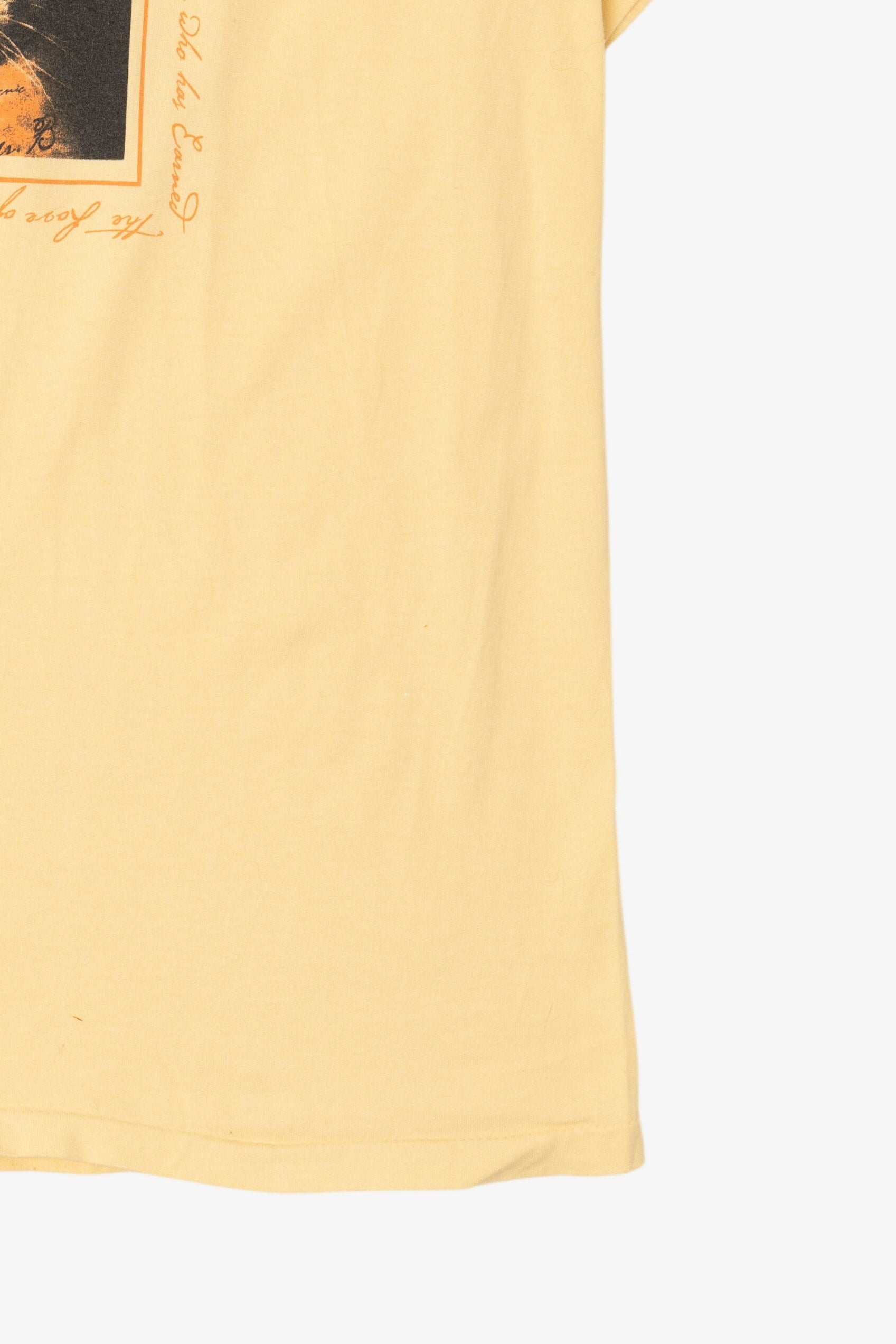 Vintage Yellow "The Love Of An Old Cat" T-Shirt (1990s)