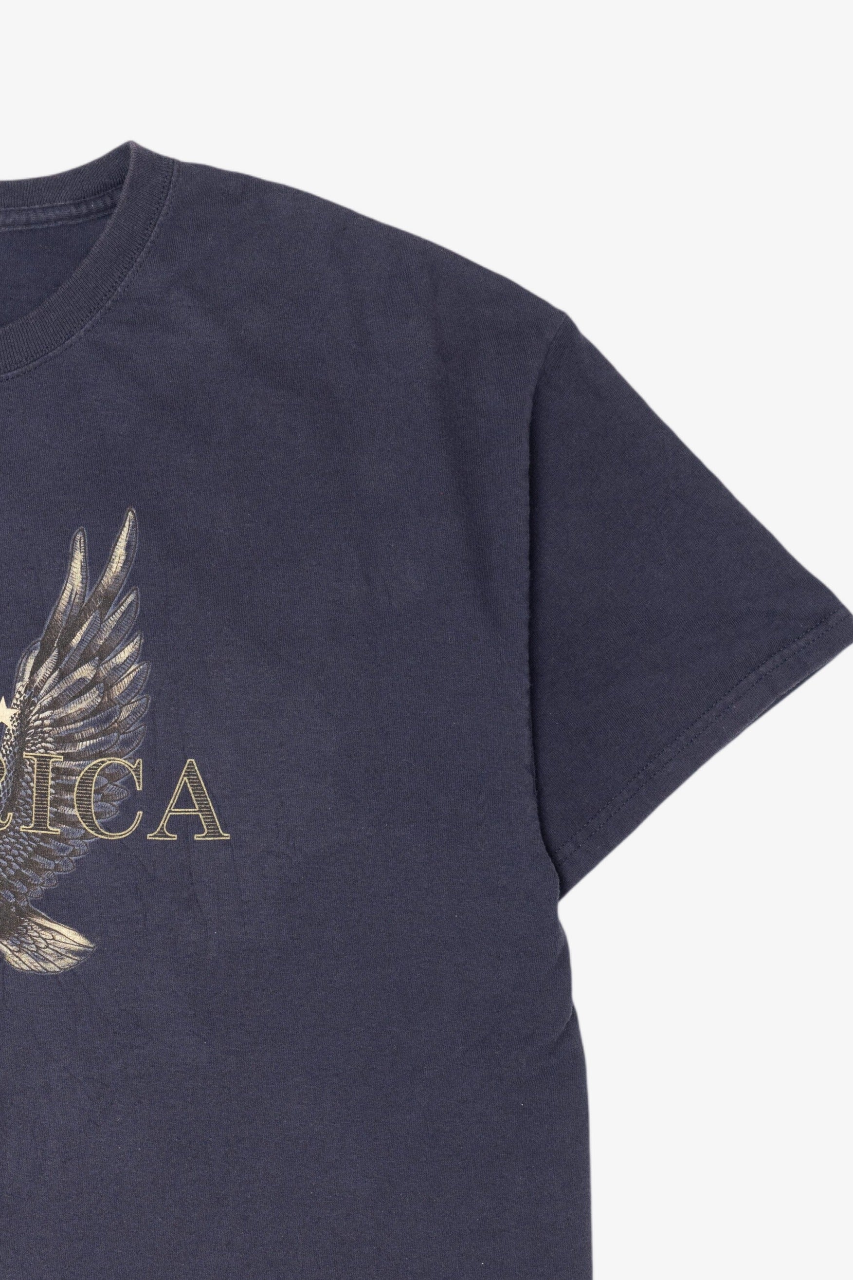 Vintage Navy Blue "America" Bald Eagle T-Shirt (1990s)