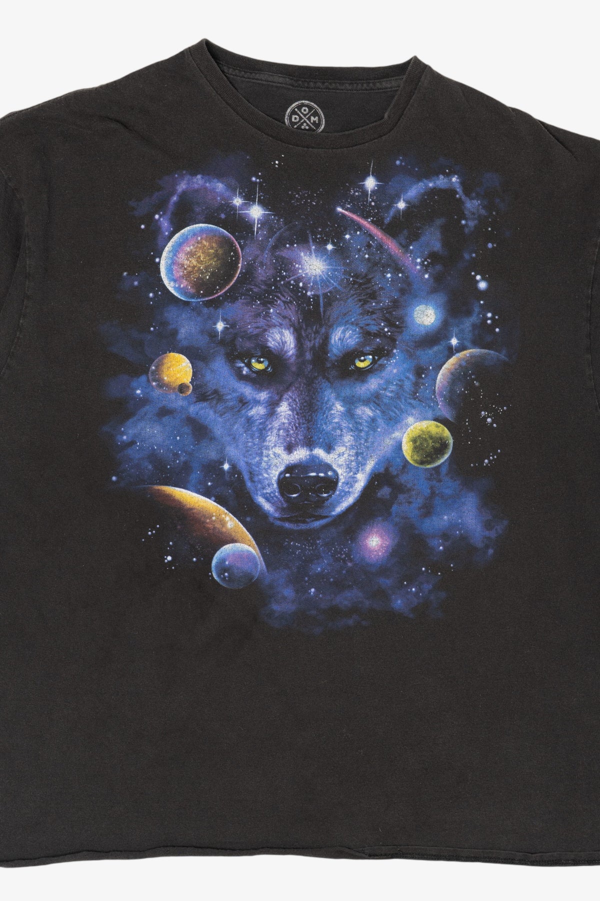 Wolf Spirit In Space Black T-Shirt (2010s)