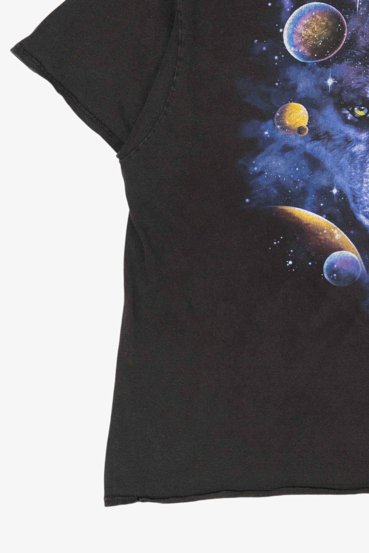 Wolf Spirit In Space Black T-Shirt (2010s)