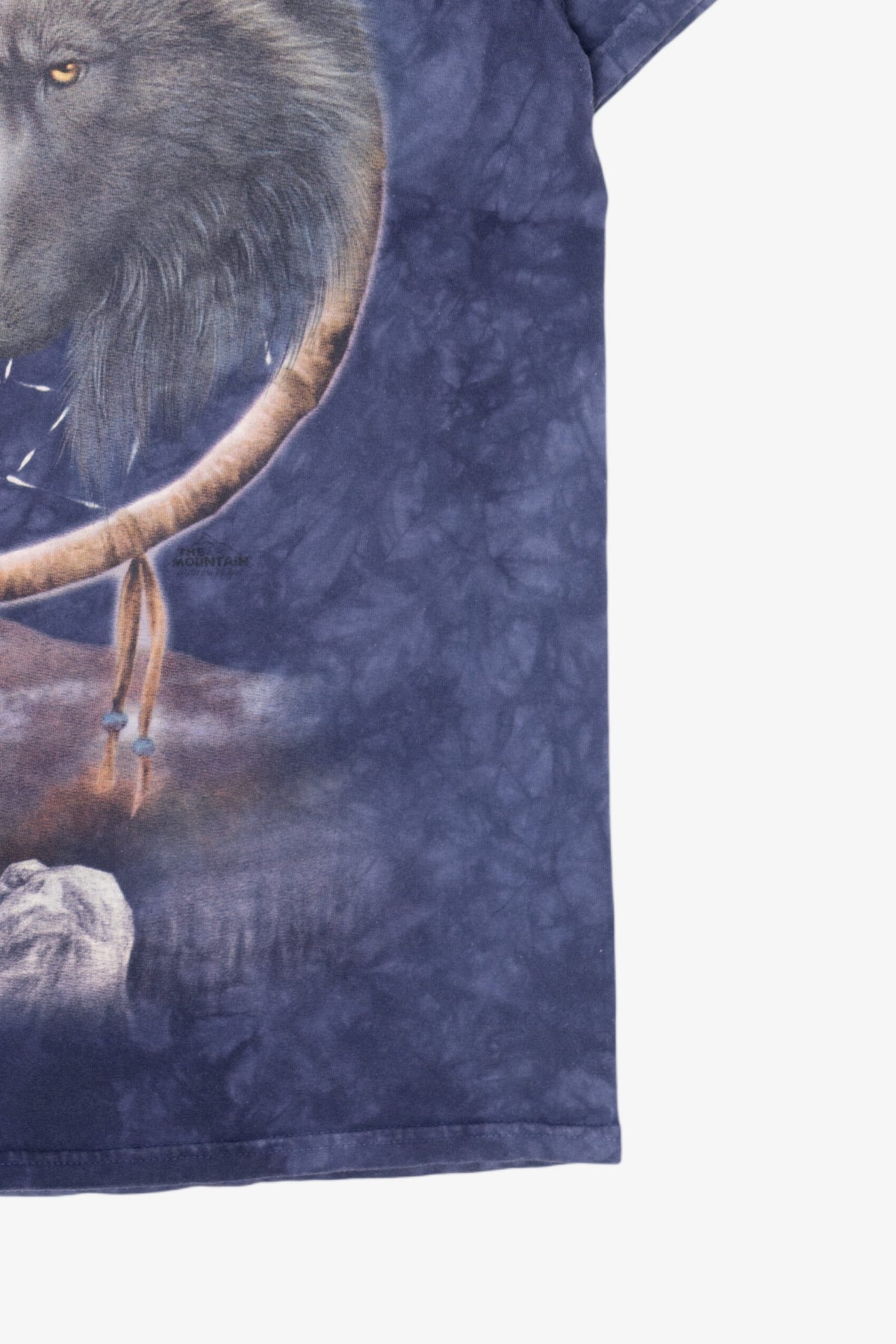 Blue Tie Dye Wolves In Dreamcatcher T-Shirt (2010s)