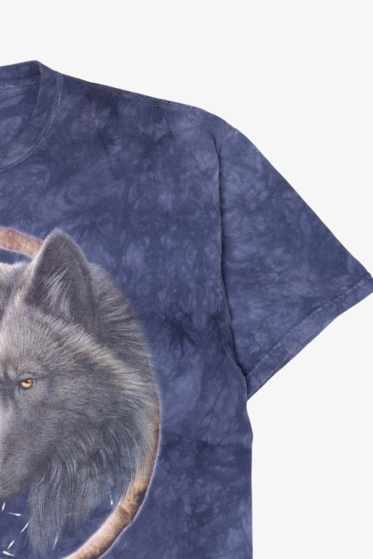 Blue Tie Dye Wolves In Dreamcatcher T-Shirt (2010s)