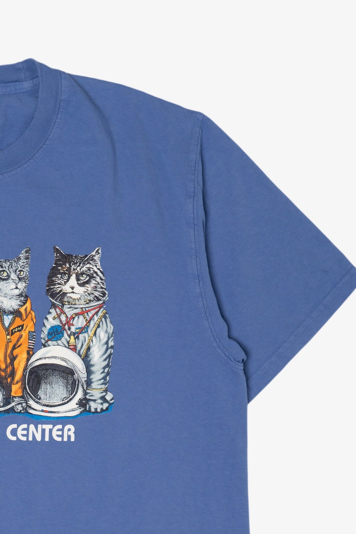 Vintage Blue Astronaut Cats Kennedy Space Center T-Shirt (1990s)