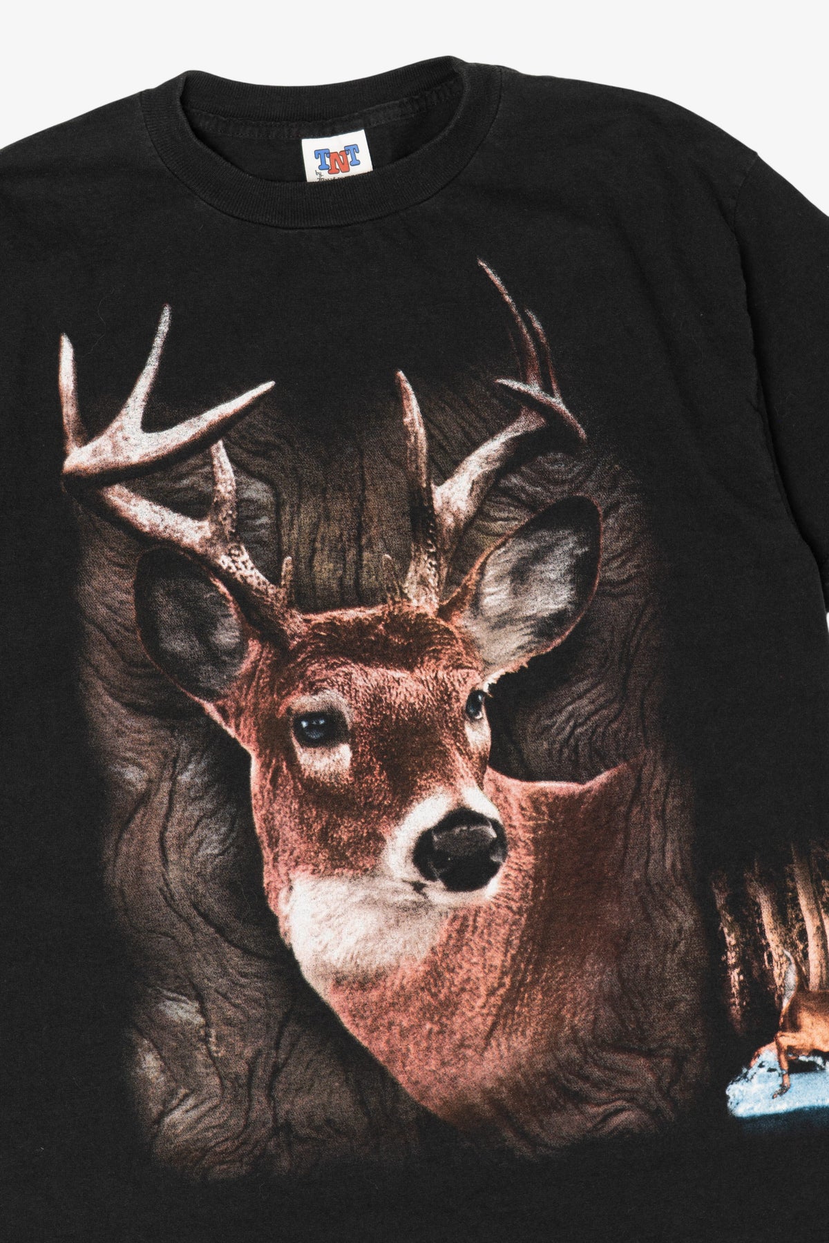 Vintage Whitetail Deer Buck Black T-Shirt (1990s)