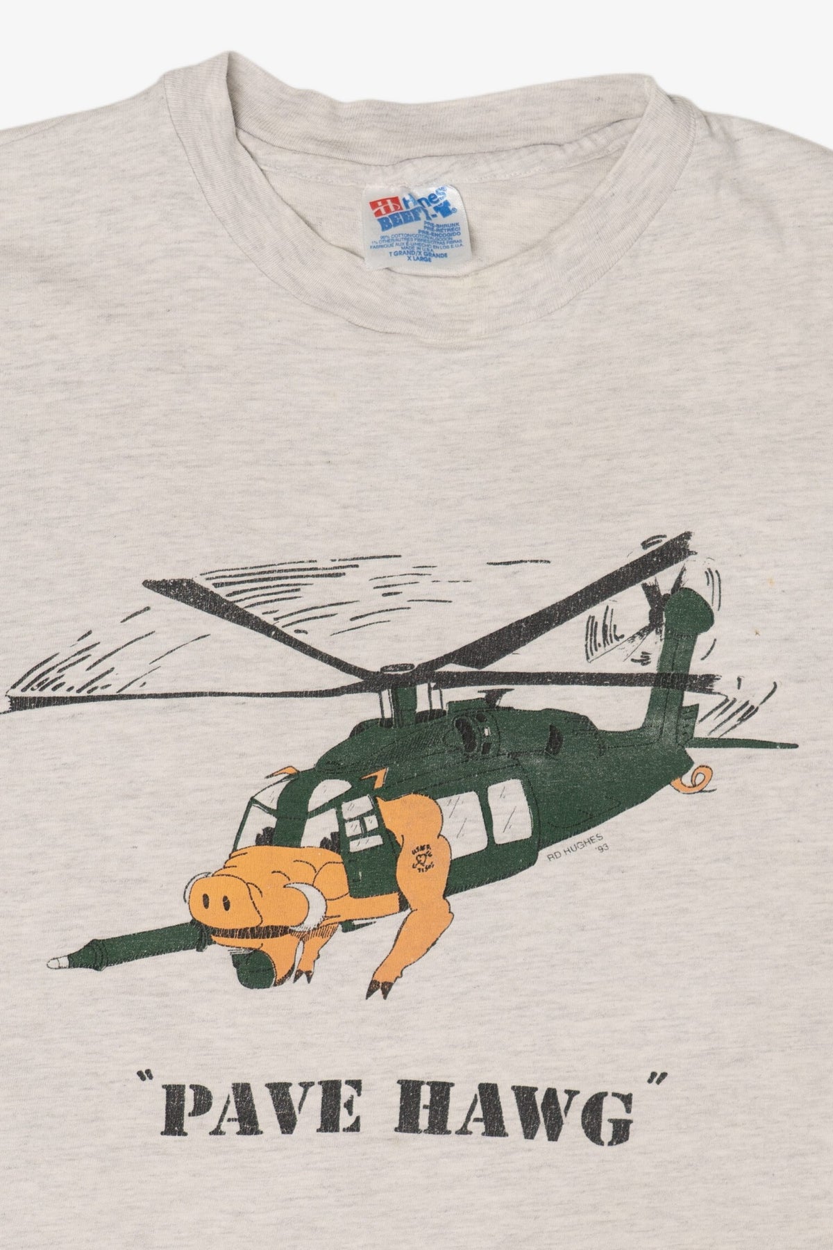 Vintage "Pave Hawg" 71st Special Ops SQ Military Single Stitch T-Shirt (1990s)