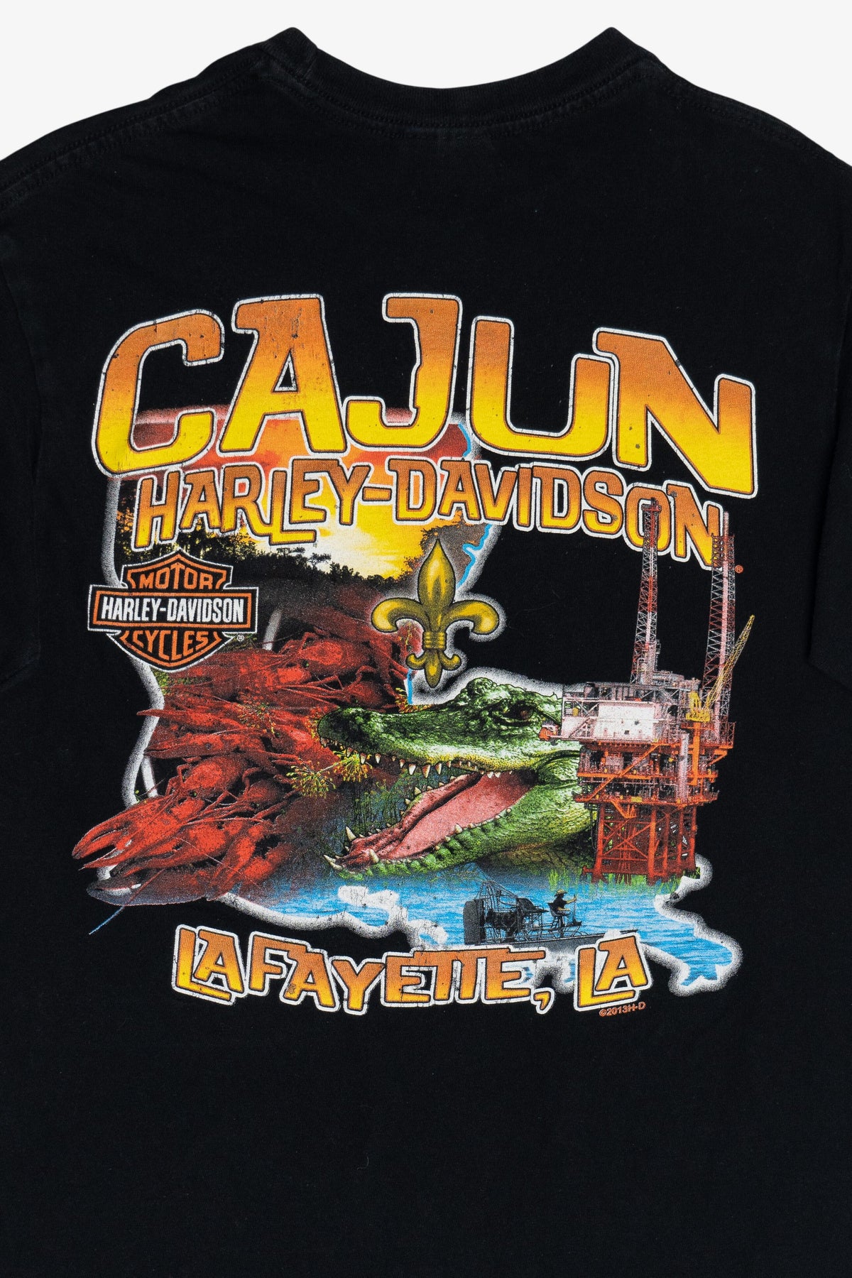 Harley Davidson "Bienvenue" Alligator "Lafayette, LA" T-Shirt (2010s)