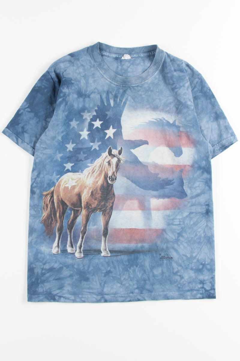 Americana Horse and Shadows Tie Dye Tee