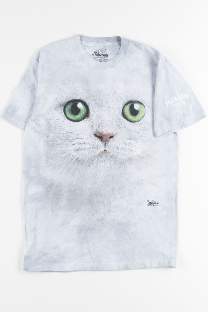 White Kitty Face Tie Dye Tee