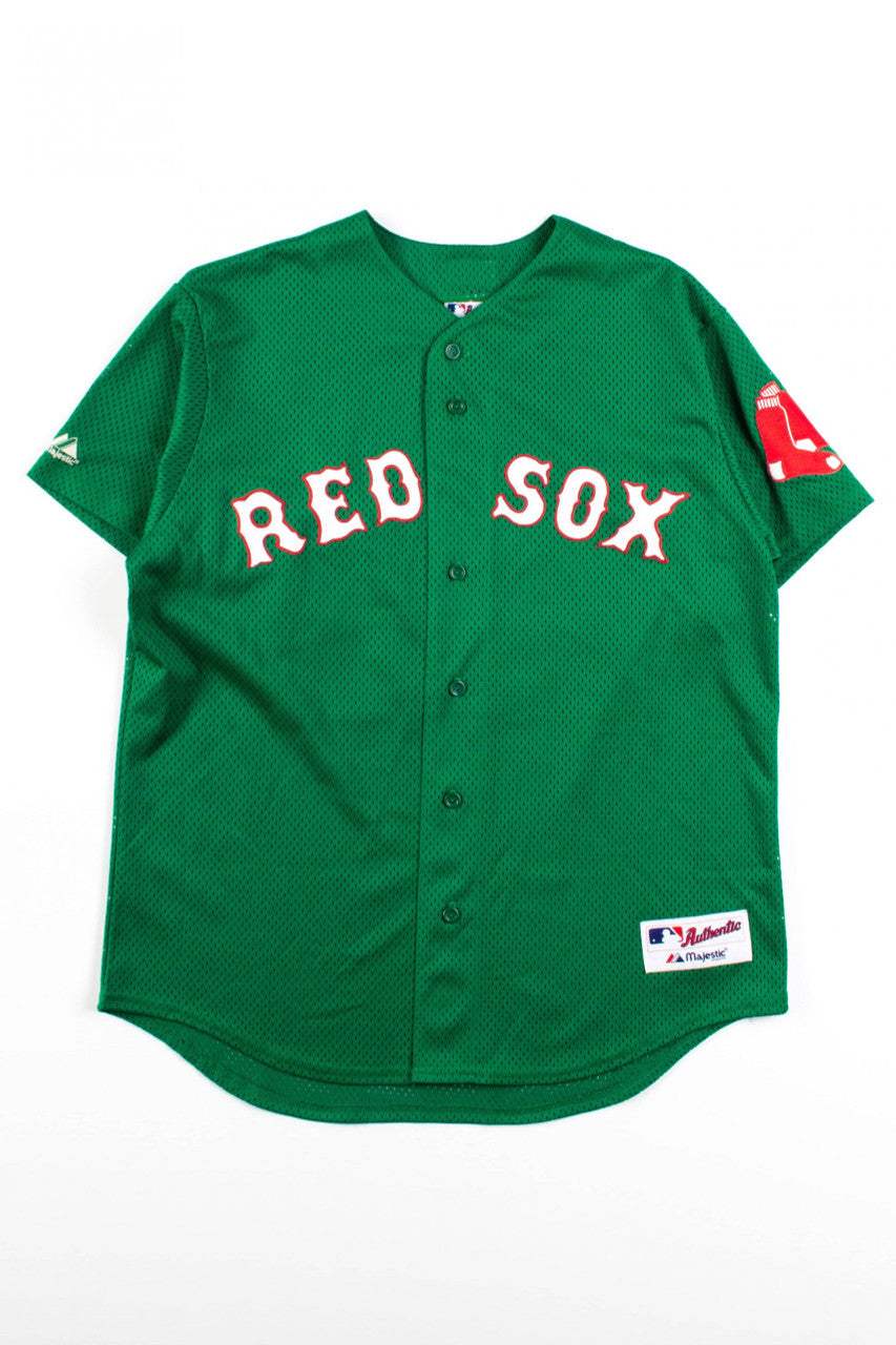 Vintage Green Red Sox Pedro Martinez MLB Jersey