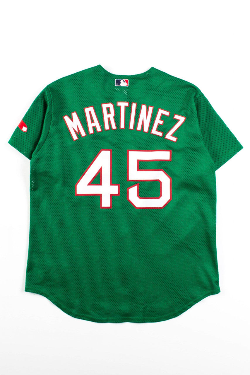 Vintage Green Red Sox Pedro Martinez MLB Jersey