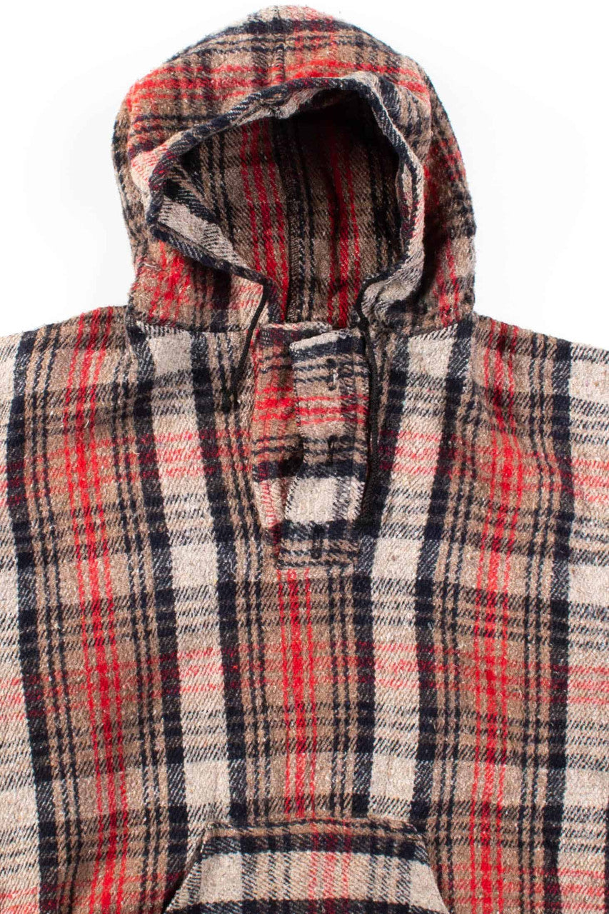 Vintage Red Plaid Baja Hoodie