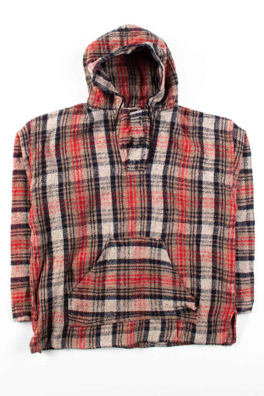 Vintage Red Plaid Baja Hoodie
