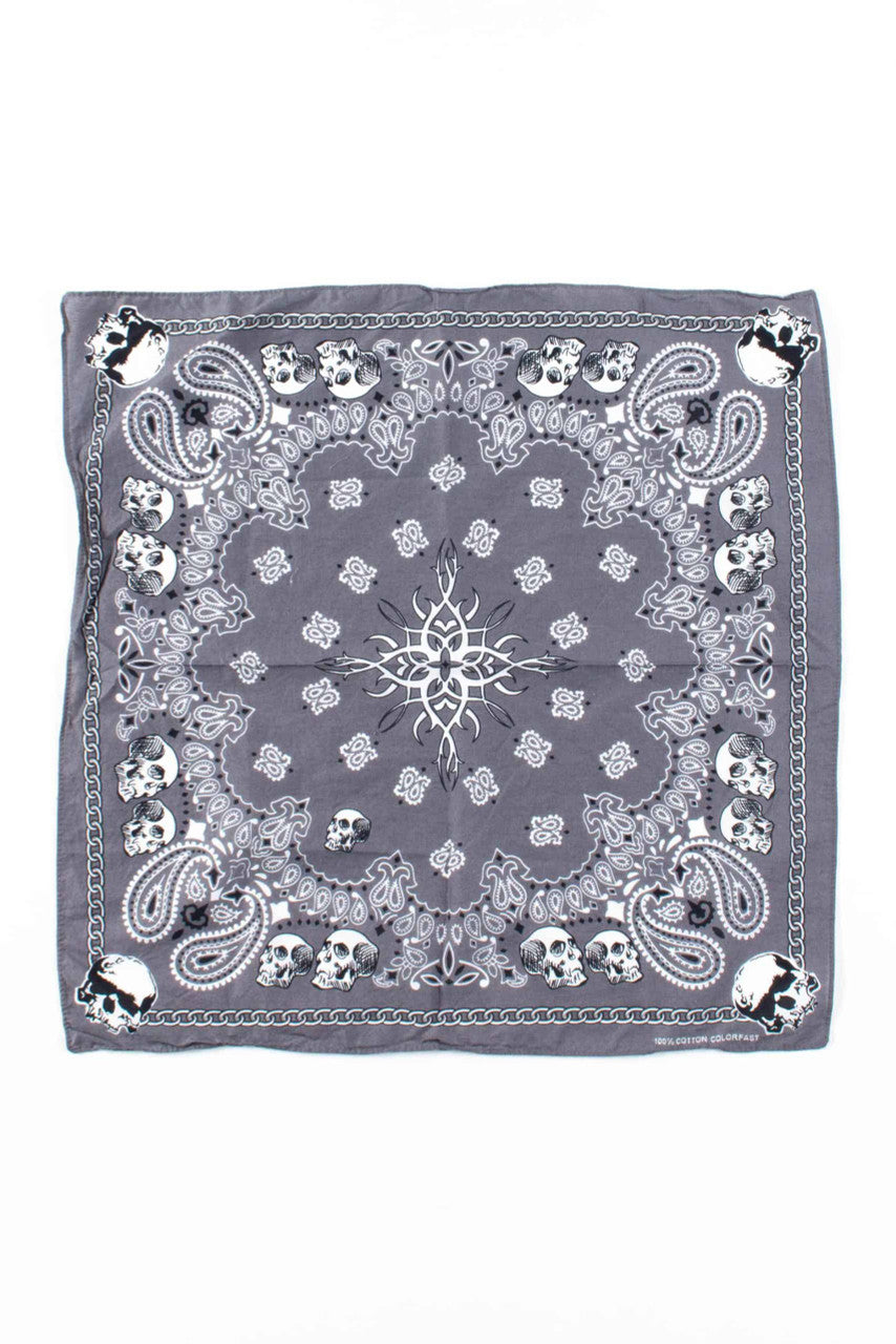 Grey Skulls Bandana