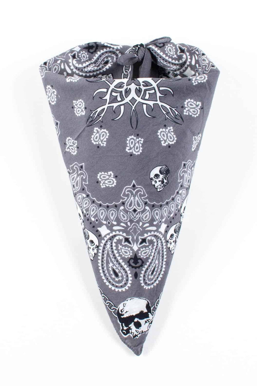 Grey Skulls Bandana